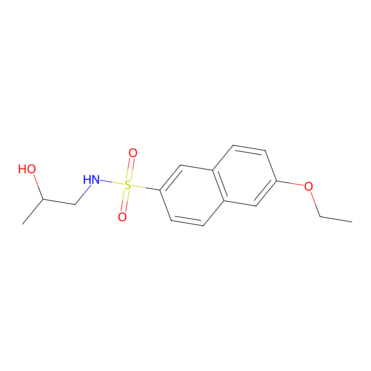 6-ethoxy-N-(2-hydroxypropyl)-2-naphthalenesulfonamide molecular structure, CAS 1087646-32-9