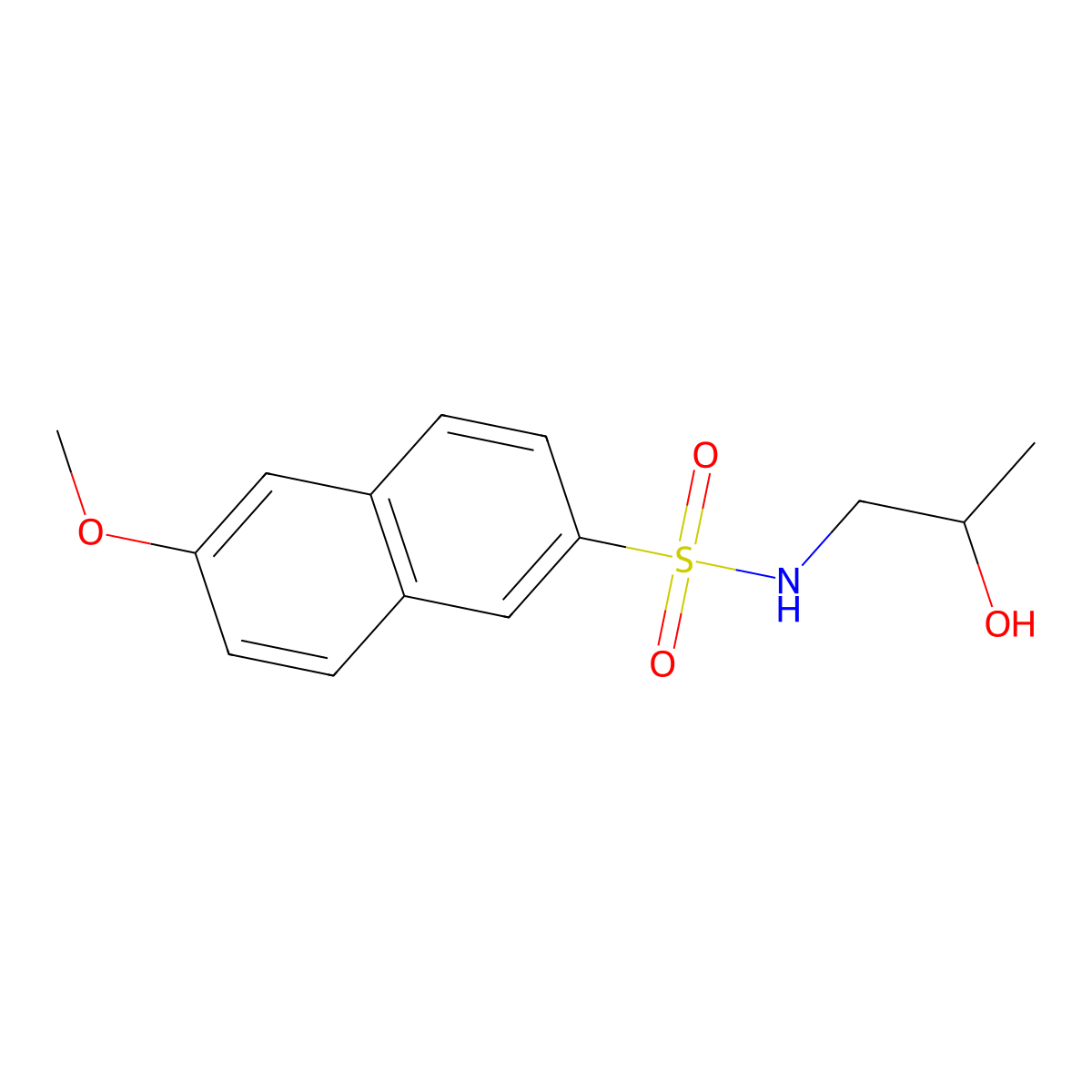 N-(2-hydroxypropyl)-6-methoxy-2-naphthalenesulfonamide molecular structure, CAS 1087646-33-0