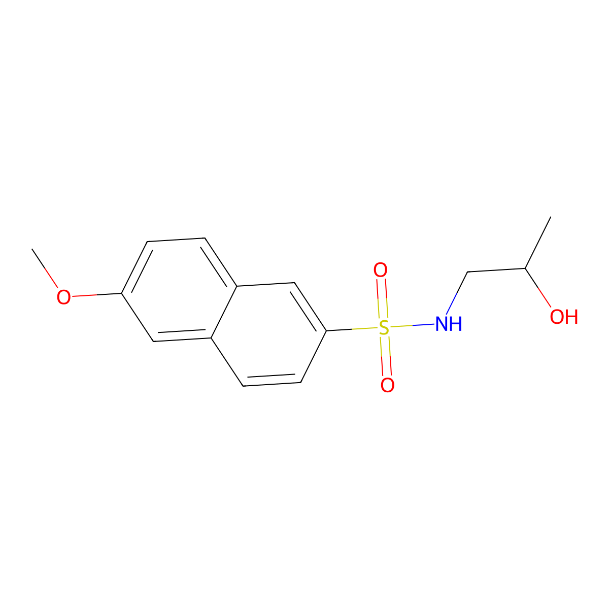 N-(2-hydroxypropyl)-6-methoxy-2-naphthalenesulfonamide molecular structure, CAS 1087646-33-0