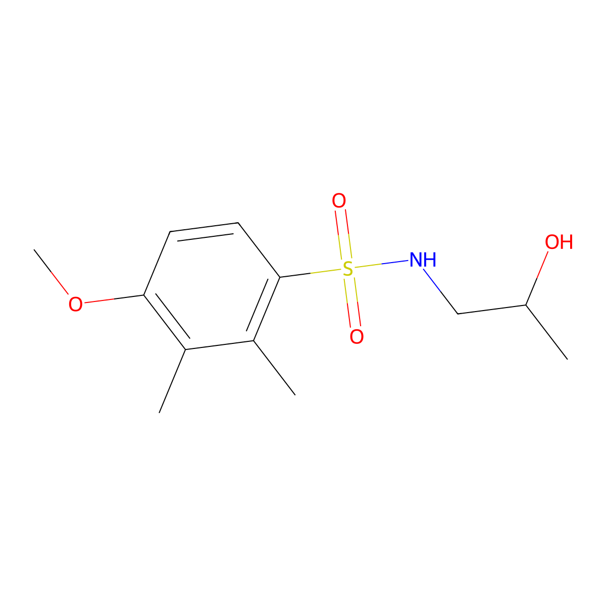 N-(2-hydroxypropyl)-4-methoxy-2,3-dimethylbenzenesulfonamide molecular structure, CAS 1087646-35-2