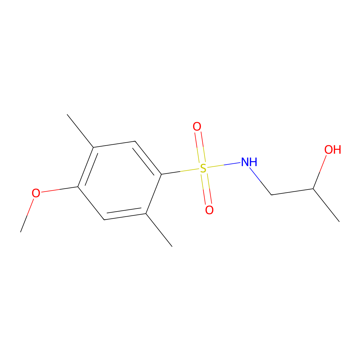 N-(2-hydroxypropyl)-4-methoxy-2,5-dimethylbenzenesulfonamide molecular structure, CAS 1087646-36-3