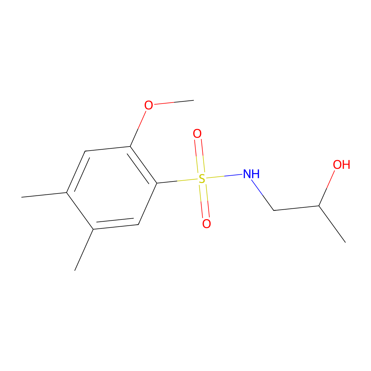 N-(2-hydroxypropyl)-2-methoxy-4,5-dimethylbenzenesulfonamide molecular structure, CAS 1087646-40-9