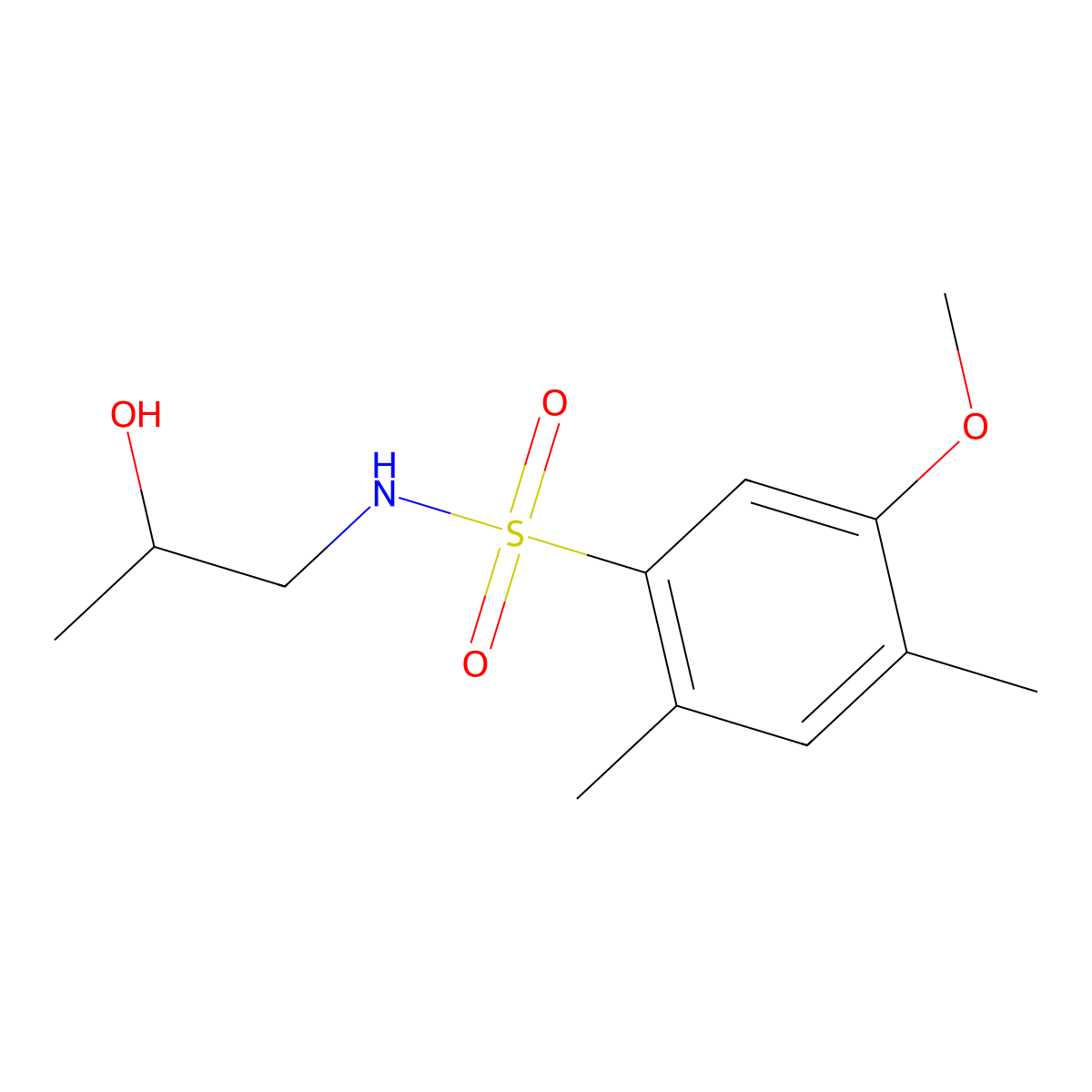 N-(2-hydroxypropyl)-5-methoxy-2,4-dimethylbenzenesulfonamide molecular structure, CAS 1087646-41-0