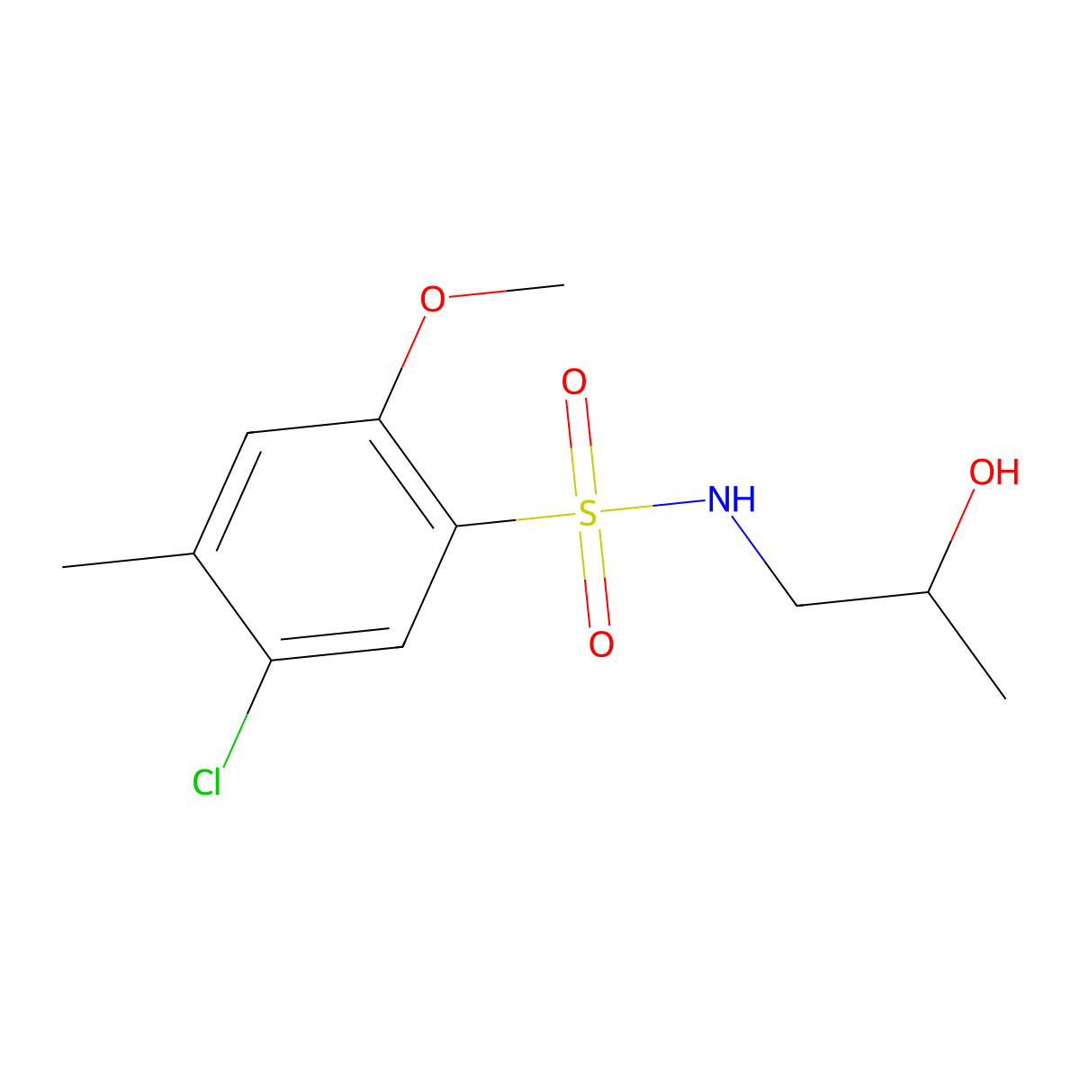 [(5-Chloro-2-methoxy-4-methylphenyl)sulfonyl](2-hydroxypropyl)amine molecular structure, CAS 1087646-42-1