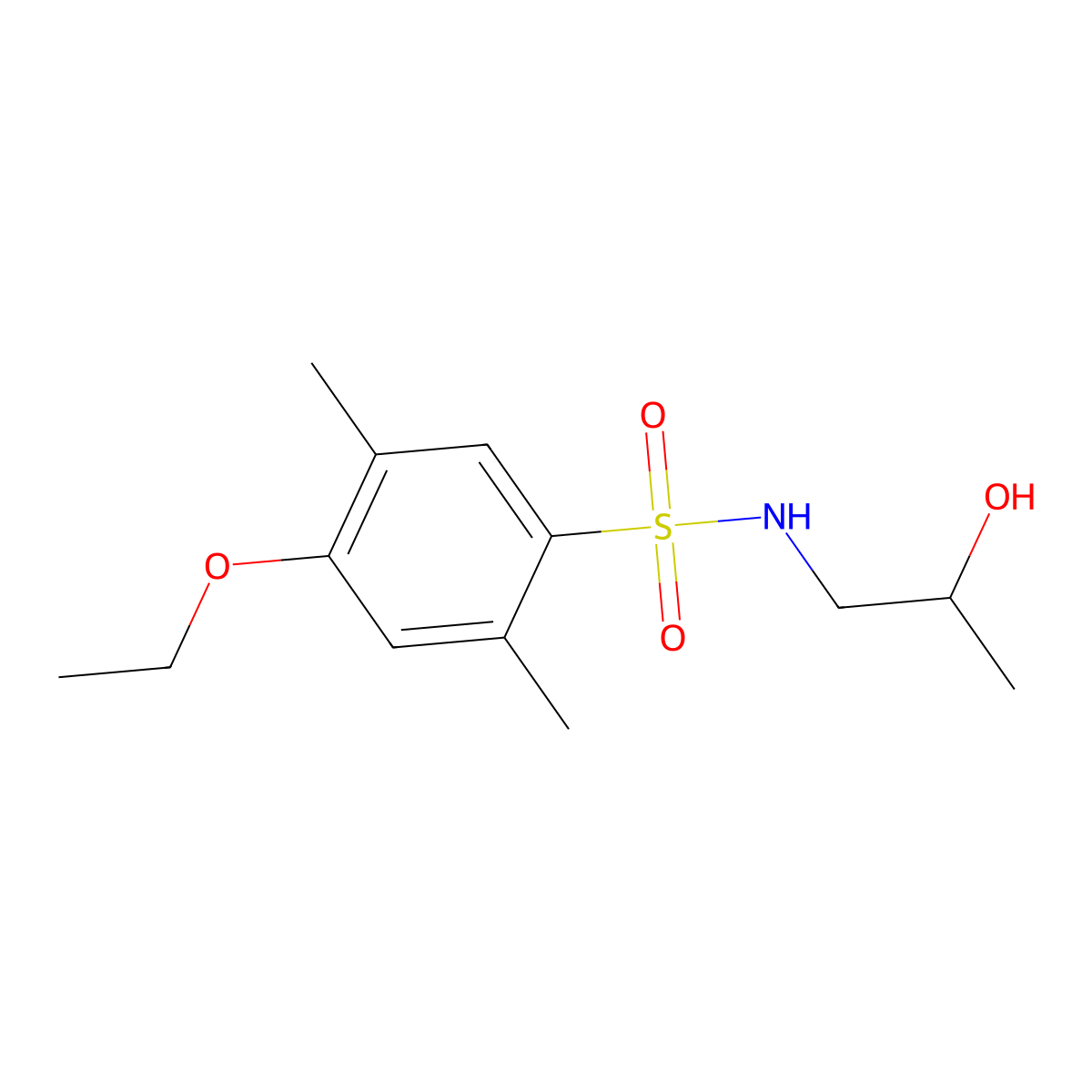4-ethoxy-N-(2-hydroxypropyl)-2,5-dimethylbenzenesulfonamide molecular structure, CAS 1087646-50-1