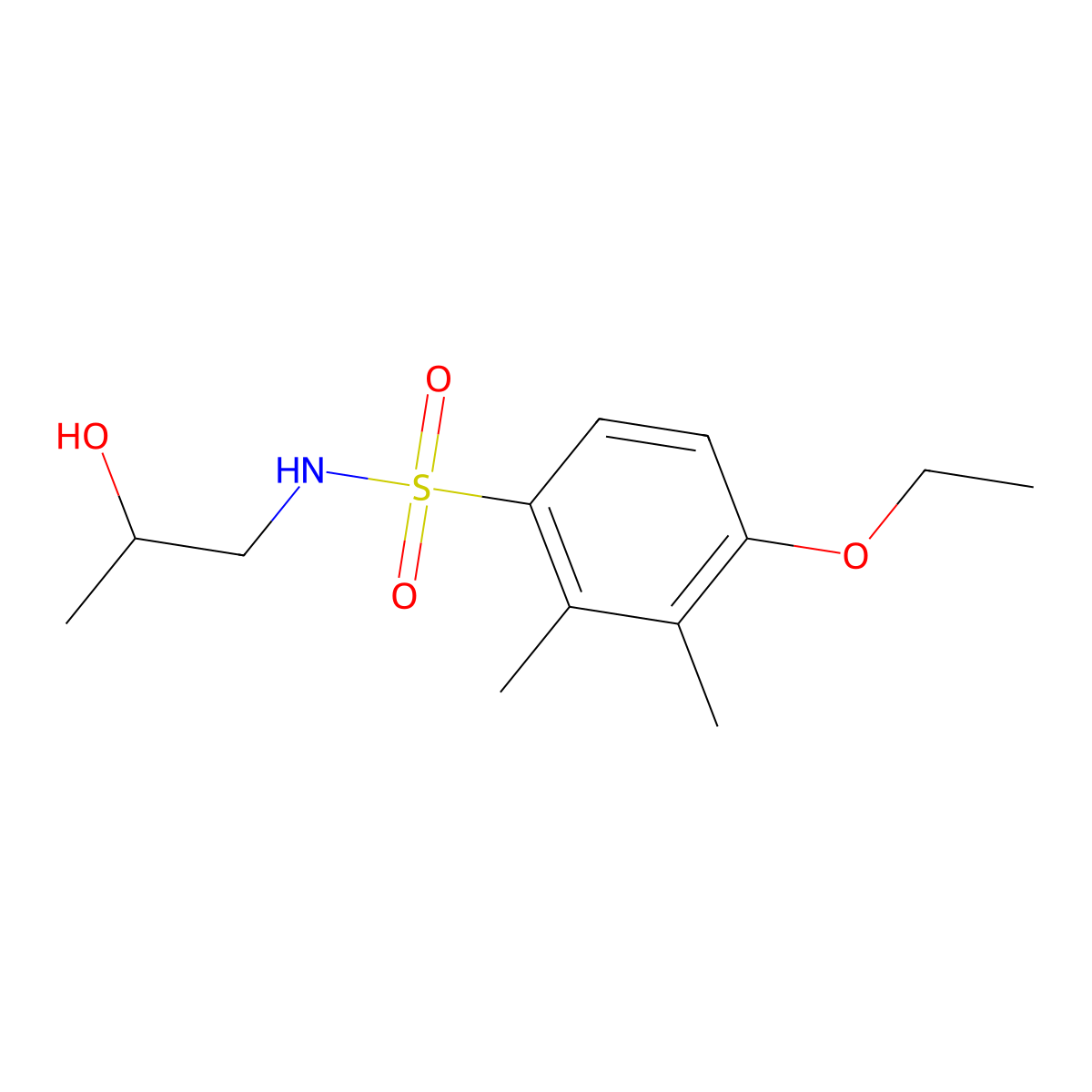 4-ethoxy-N-(2-hydroxypropyl)-2,3-dimethylbenzenesulfonamide molecular structure, CAS 1087646-53-4