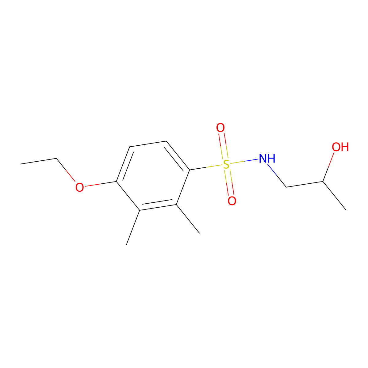 4-ethoxy-N-(2-hydroxypropyl)-2,3-dimethylbenzenesulfonamide molecular structure, CAS 1087646-53-4