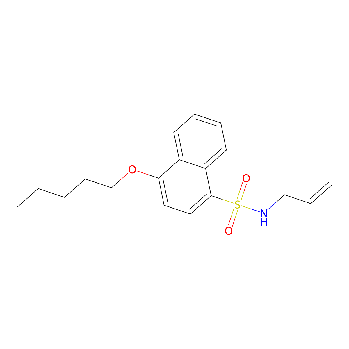 N-allyl-4-(pentyloxy)-1-naphthalenesulfonamide molecular structure, CAS 1087646-57-8