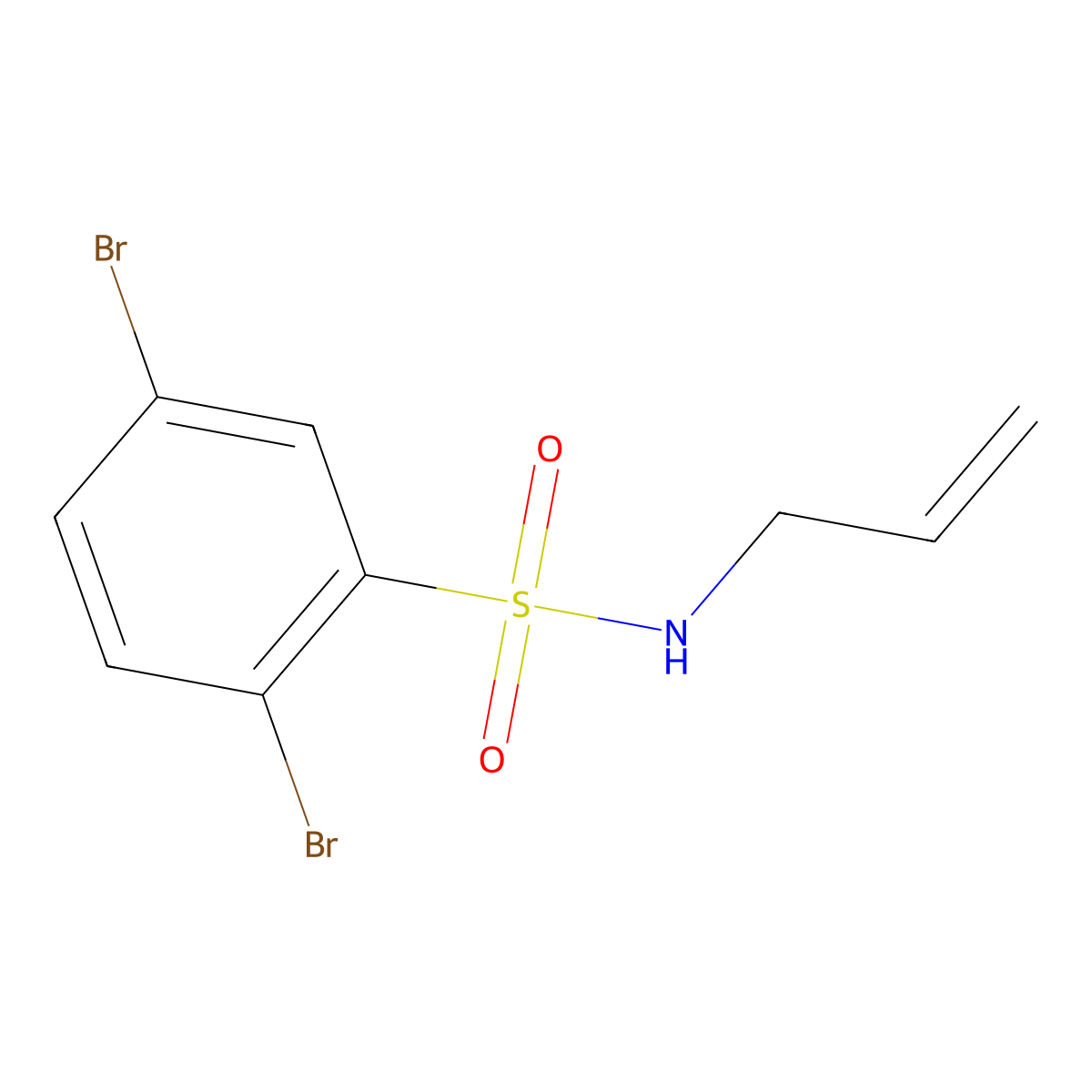 N-allyl-2,5-dibromobenzenesulfonamide molecular structure, CAS 1087646-60-3