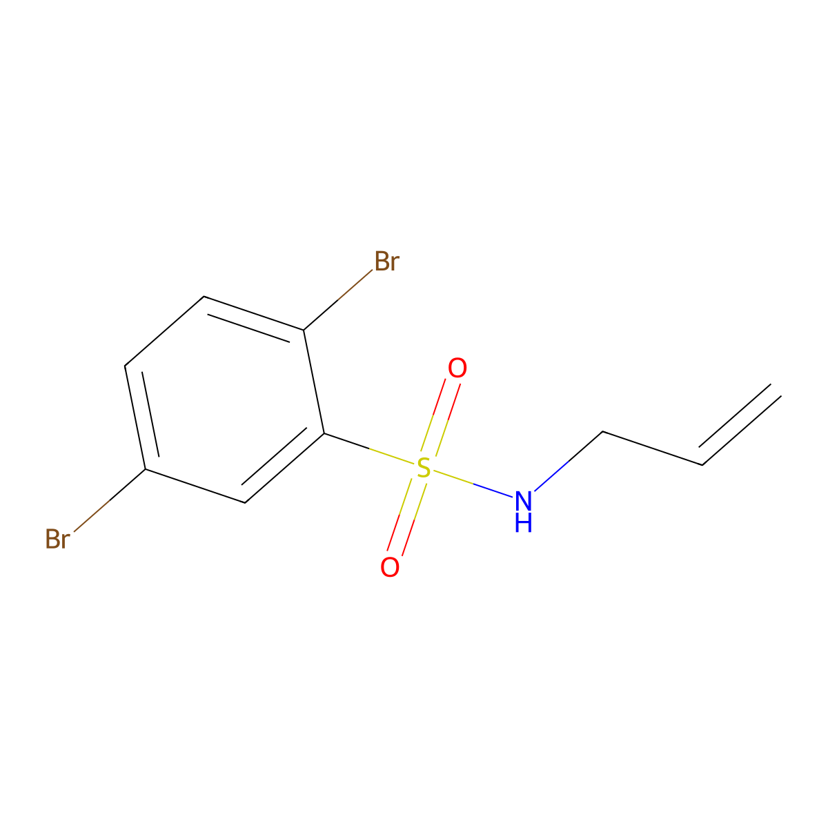 N-allyl-2,5-dibromobenzenesulfonamide molecular structure, CAS 1087646-60-3