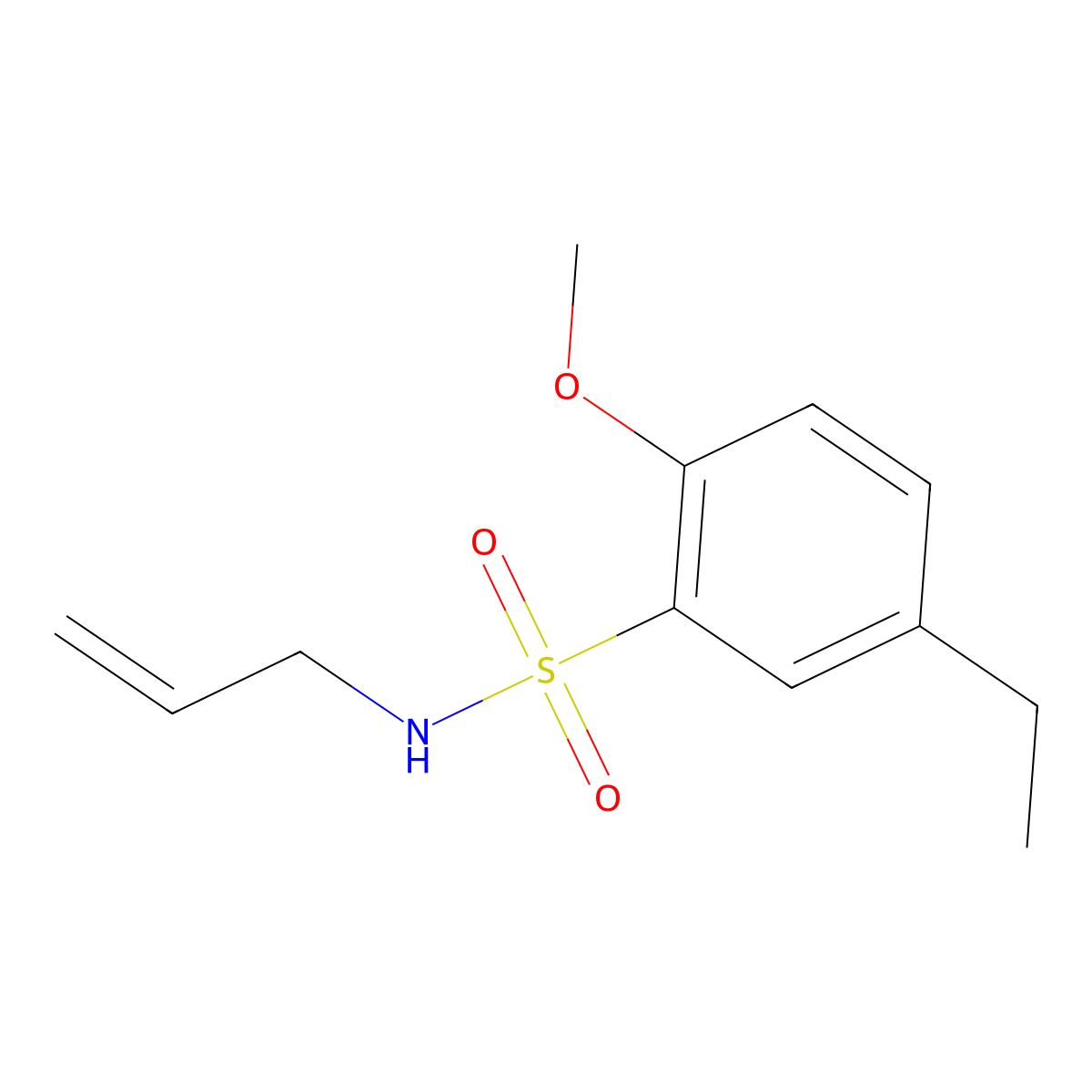 N-allyl-5-ethyl-2-methoxybenzenesulfonamide molecular structure, CAS 1087646-61-4