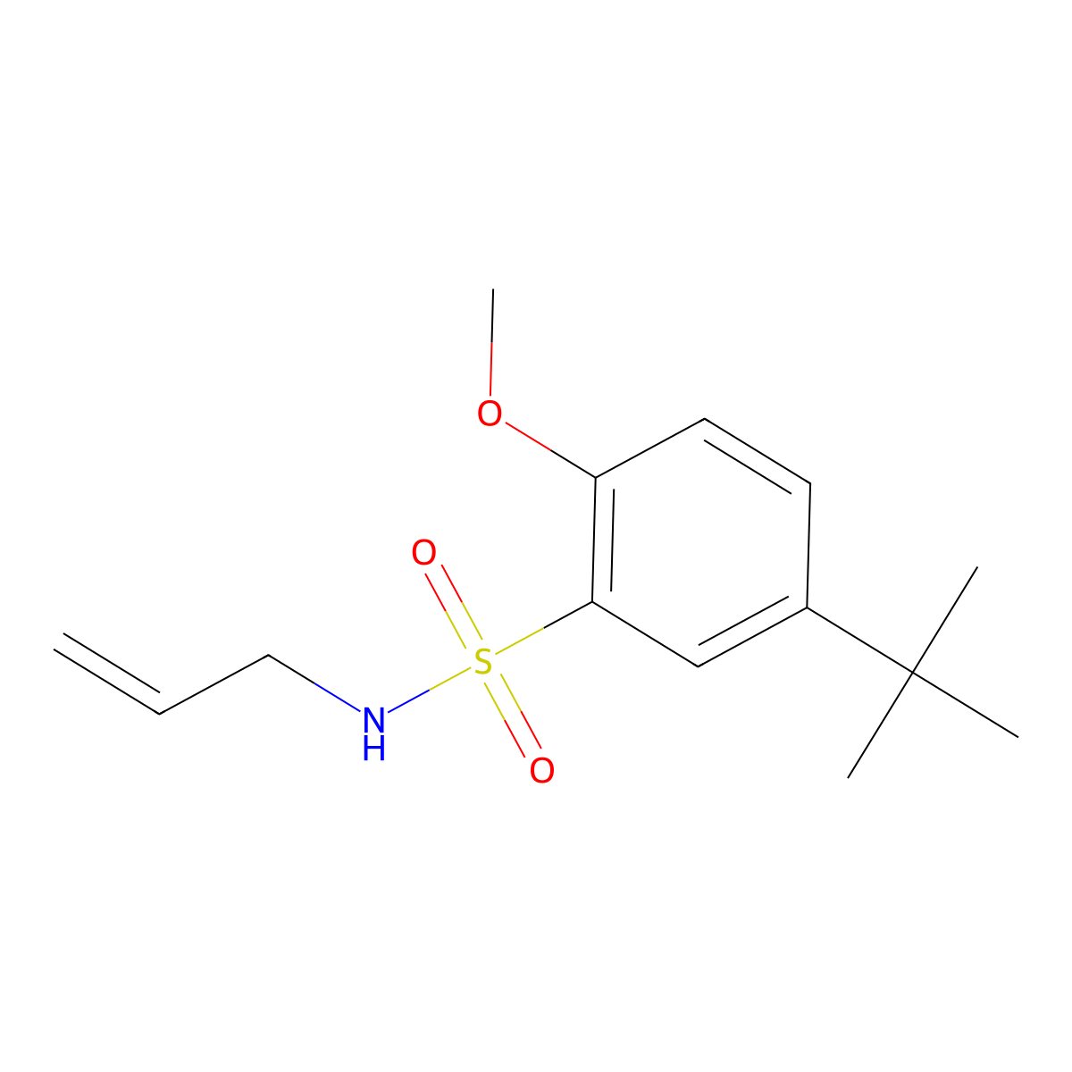 N-allyl-5-tert-butyl-2-methoxybenzenesulfonamide molecular structure, CAS 1087646-62-5