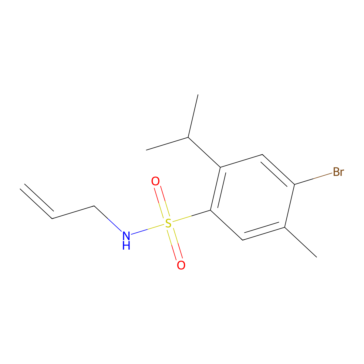 N-allyl-4-bromo-2-isopropyl-5-methylbenzenesulfonamide molecular structure, CAS 1087646-65-8