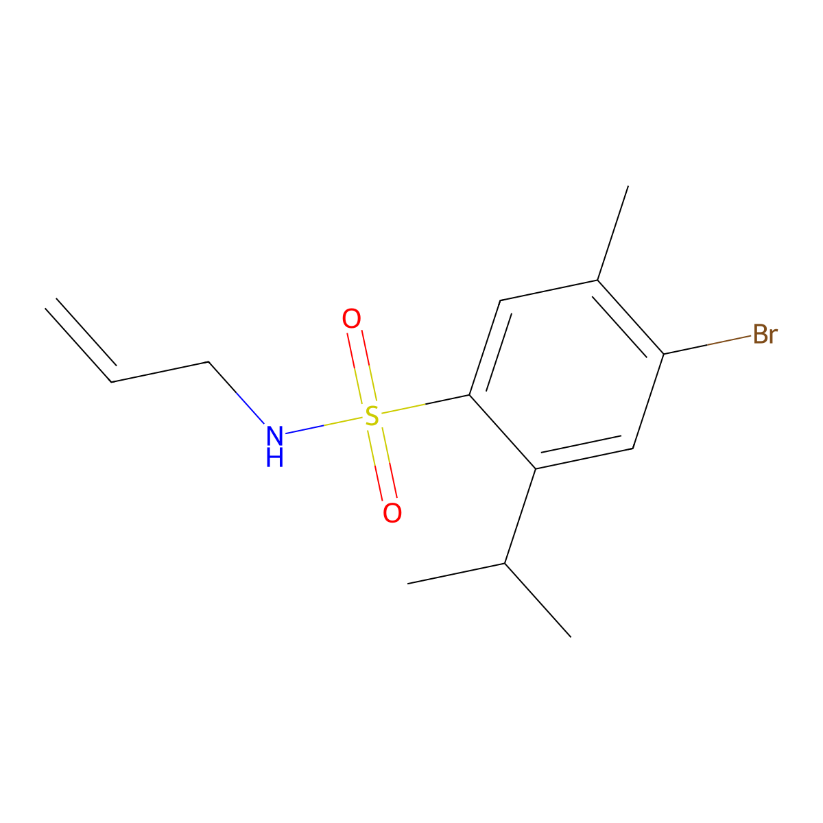 N-allyl-4-bromo-2-isopropyl-5-methylbenzenesulfonamide molecular structure, CAS 1087646-65-8