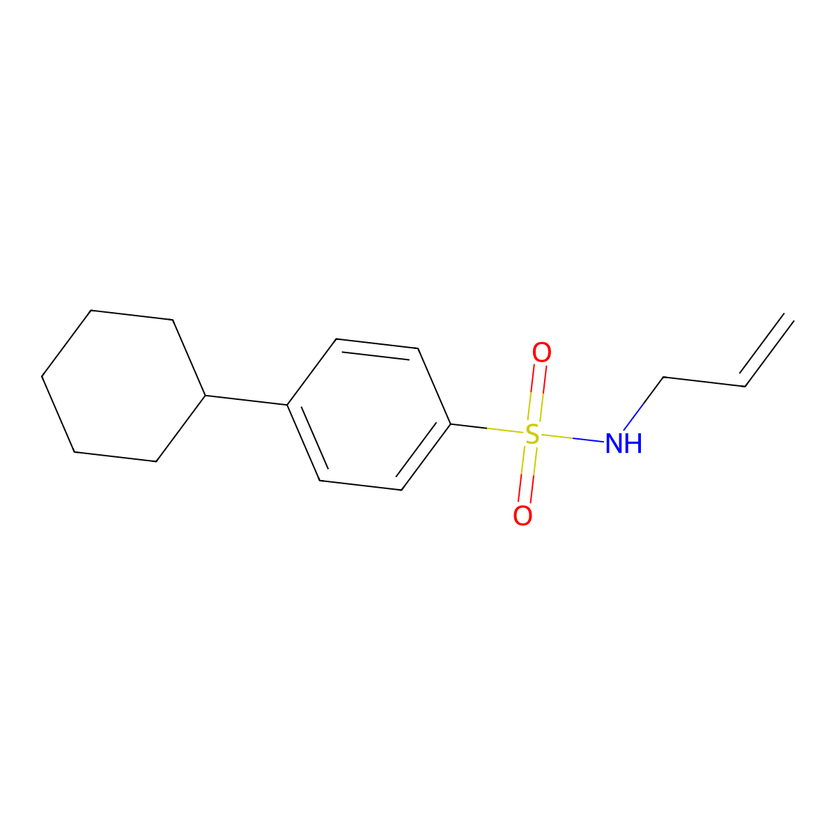 [(4-Cyclohexylphenyl)sulfonyl]prop-2-enylamine molecular structure, CAS 1087646-66-9