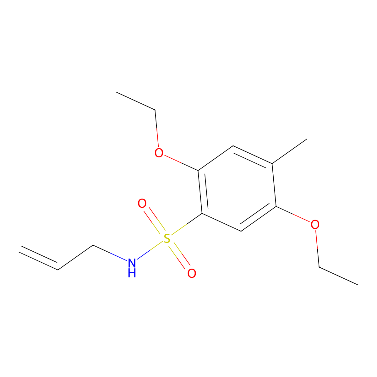 N-allyl-2,5-diethoxy-4-methylbenzenesulfonamide molecular structure, CAS 1087646-67-0