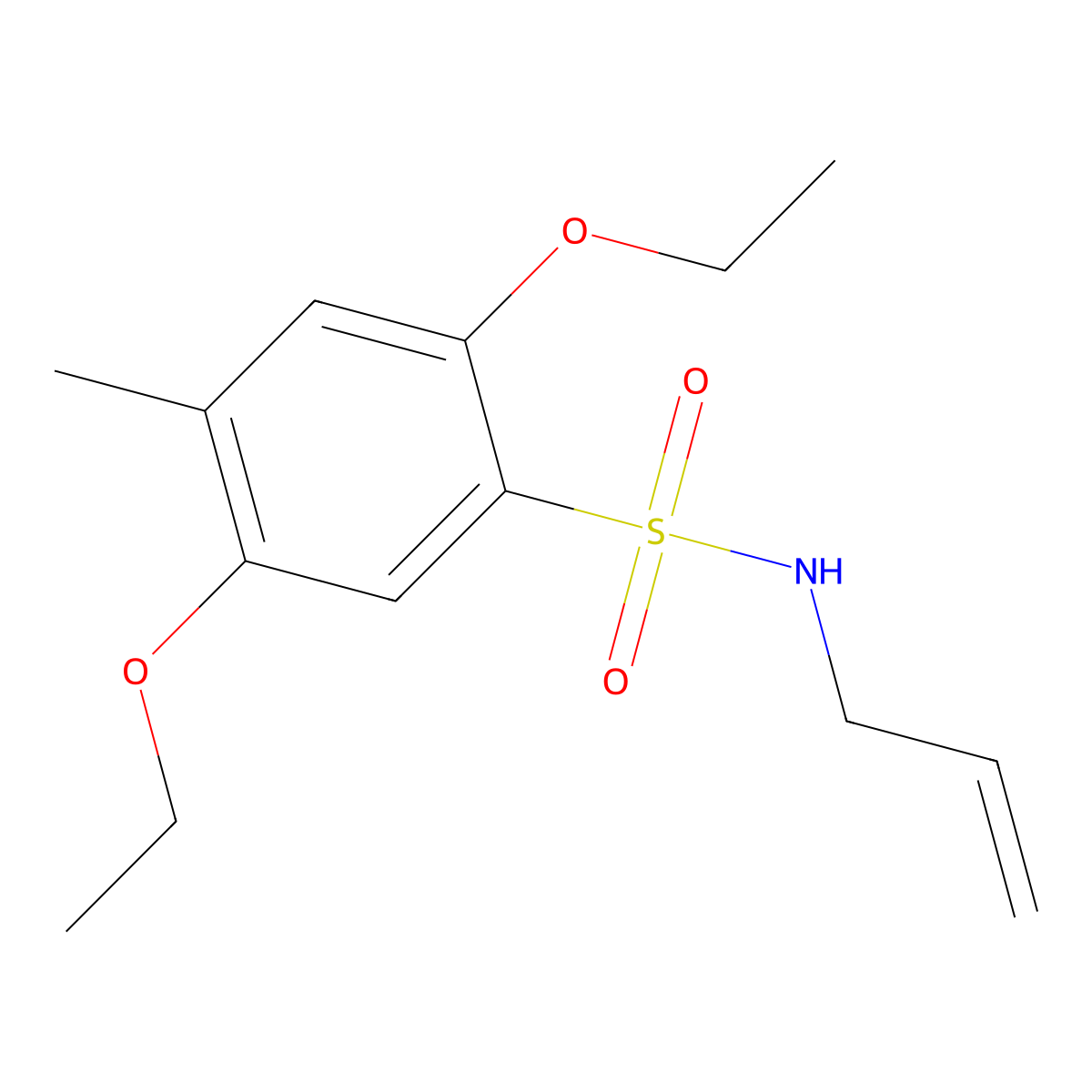 N-allyl-2,5-diethoxy-4-methylbenzenesulfonamide molecular structure, CAS 1087646-67-0