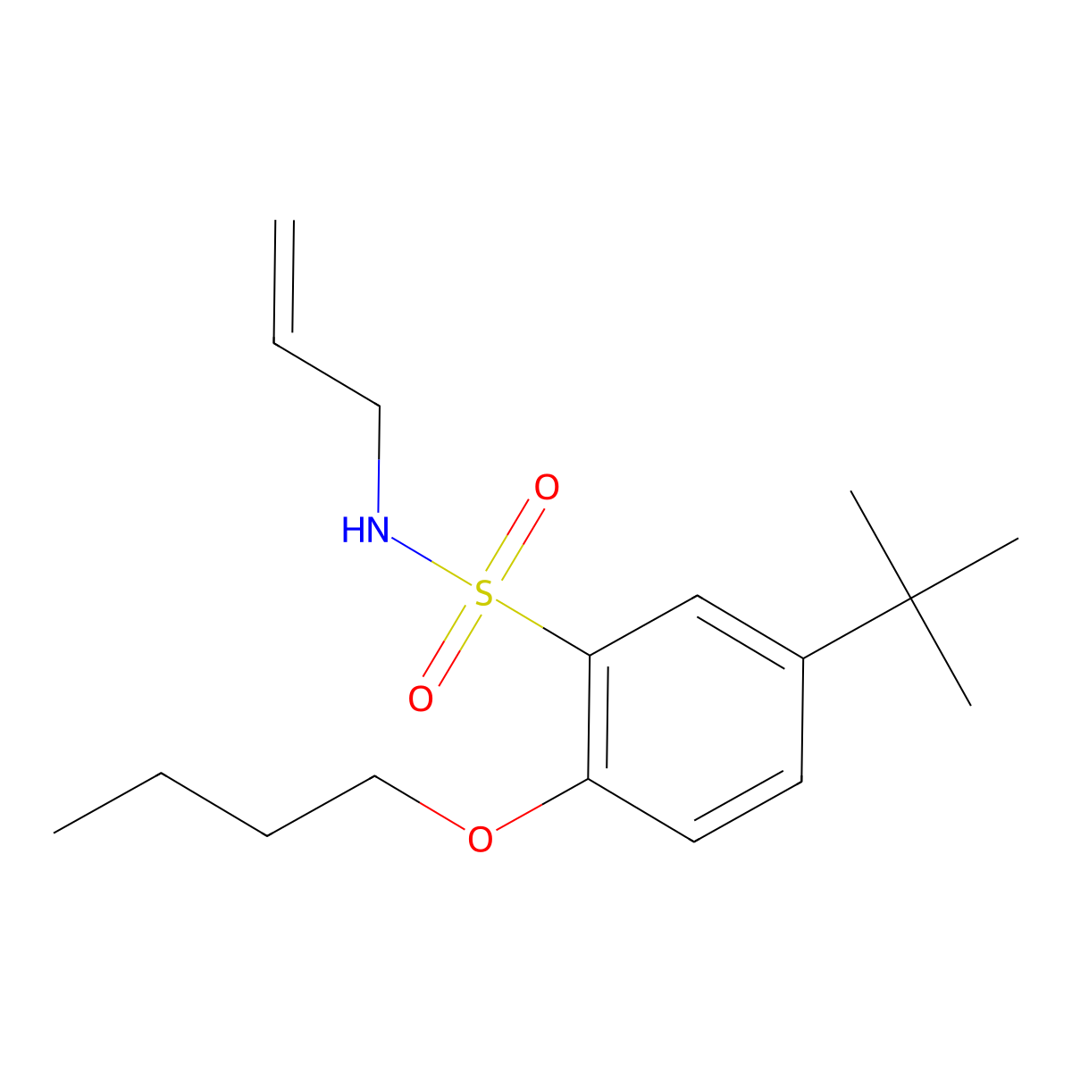 {[5-(Tert-butyl)-2-butoxyphenyl]sulfonyl}prop-2-enylamine molecular structure, CAS 1087646-68-1