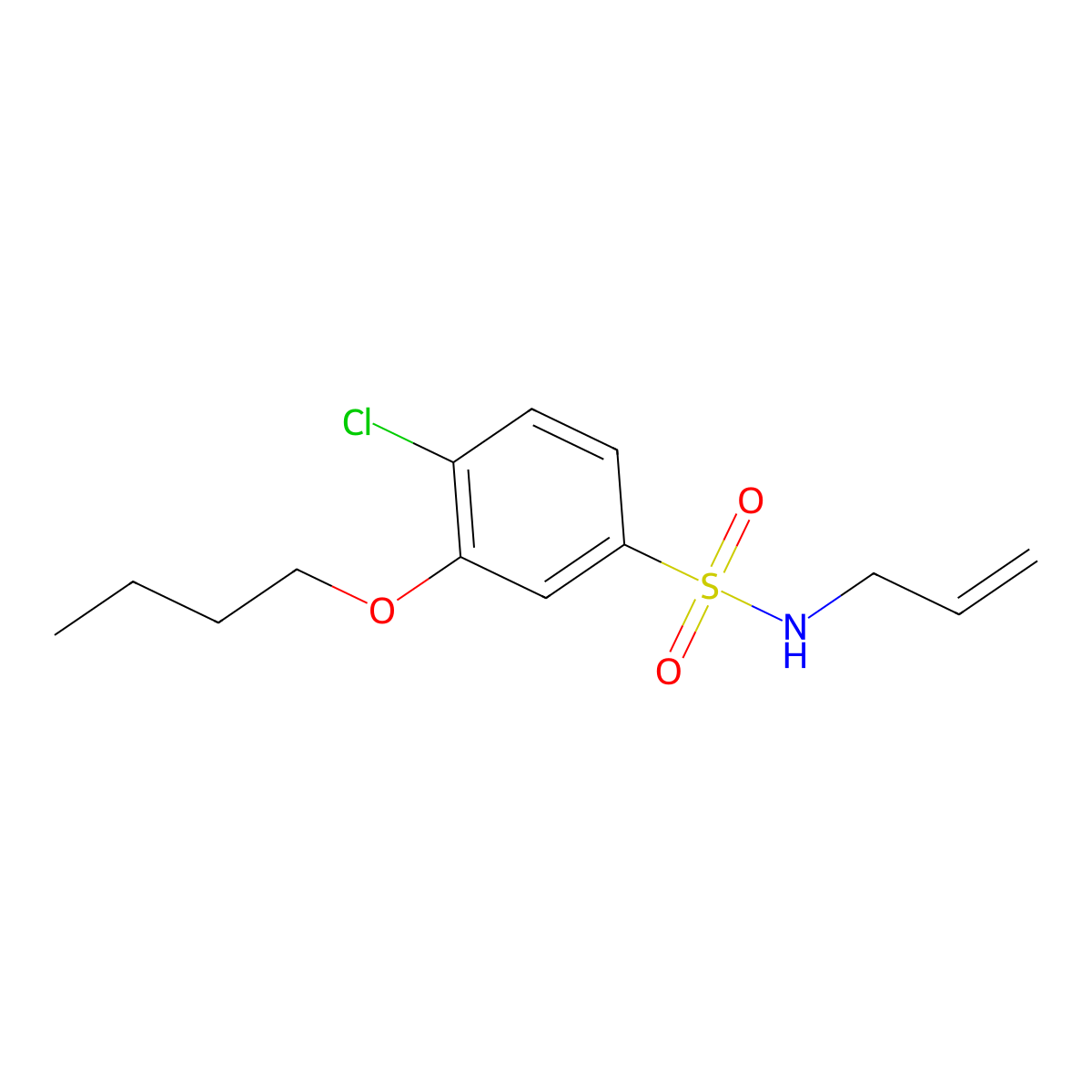 N-allyl-3-butoxy-4-chlorobenzenesulfonamide molecular structure, CAS 1087646-69-2