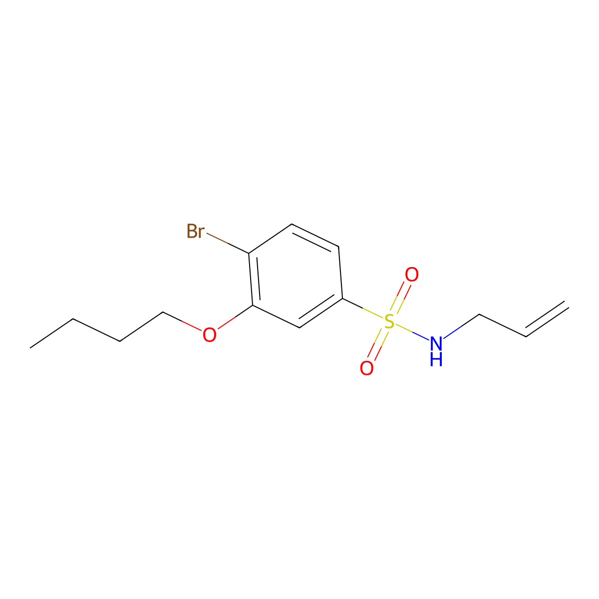 N-allyl-4-bromo-3-butoxybenzenesulfonamide molecular structure, CAS 1087646-70-5