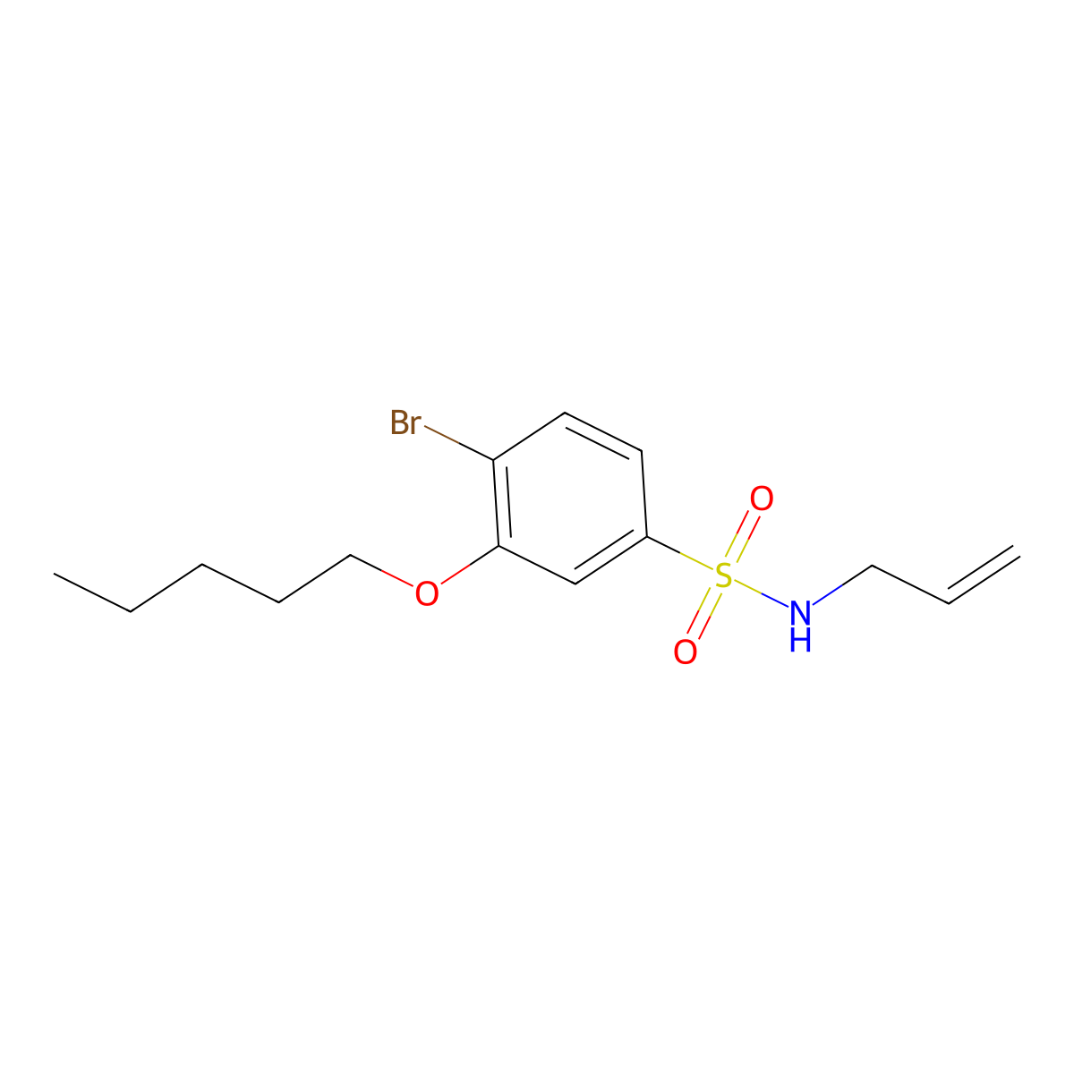 N-allyl-4-bromo-3-(pentyloxy)benzenesulfonamide molecular structure, CAS 1087646-71-6