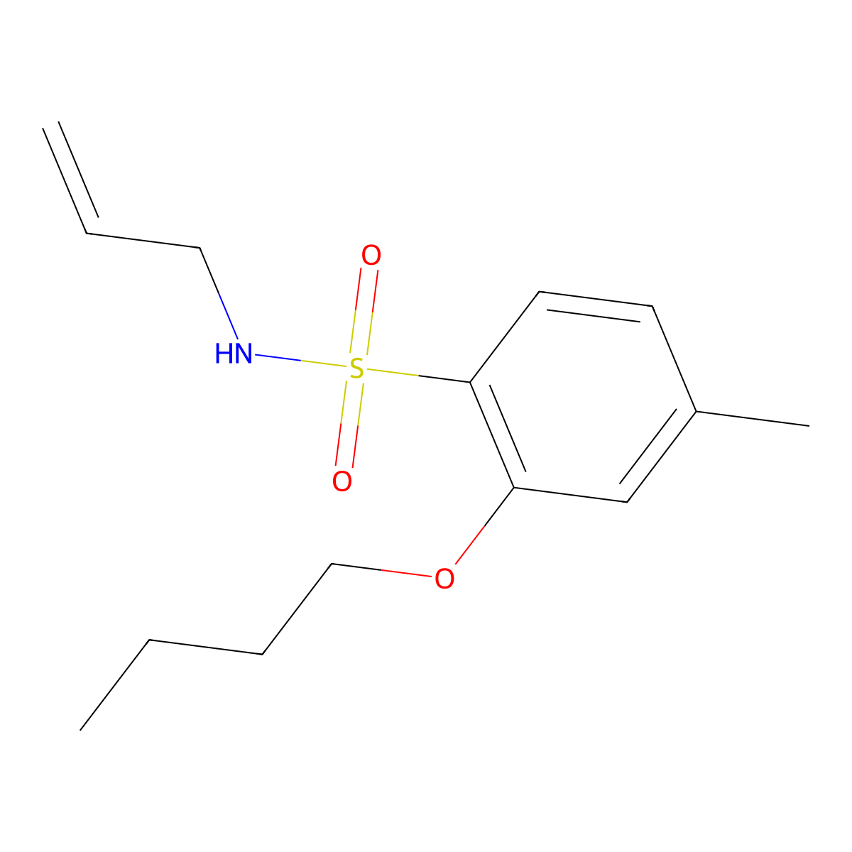 N-allyl-2-butoxy-4-methylbenzenesulfonamide molecular structure, CAS 1087646-73-8