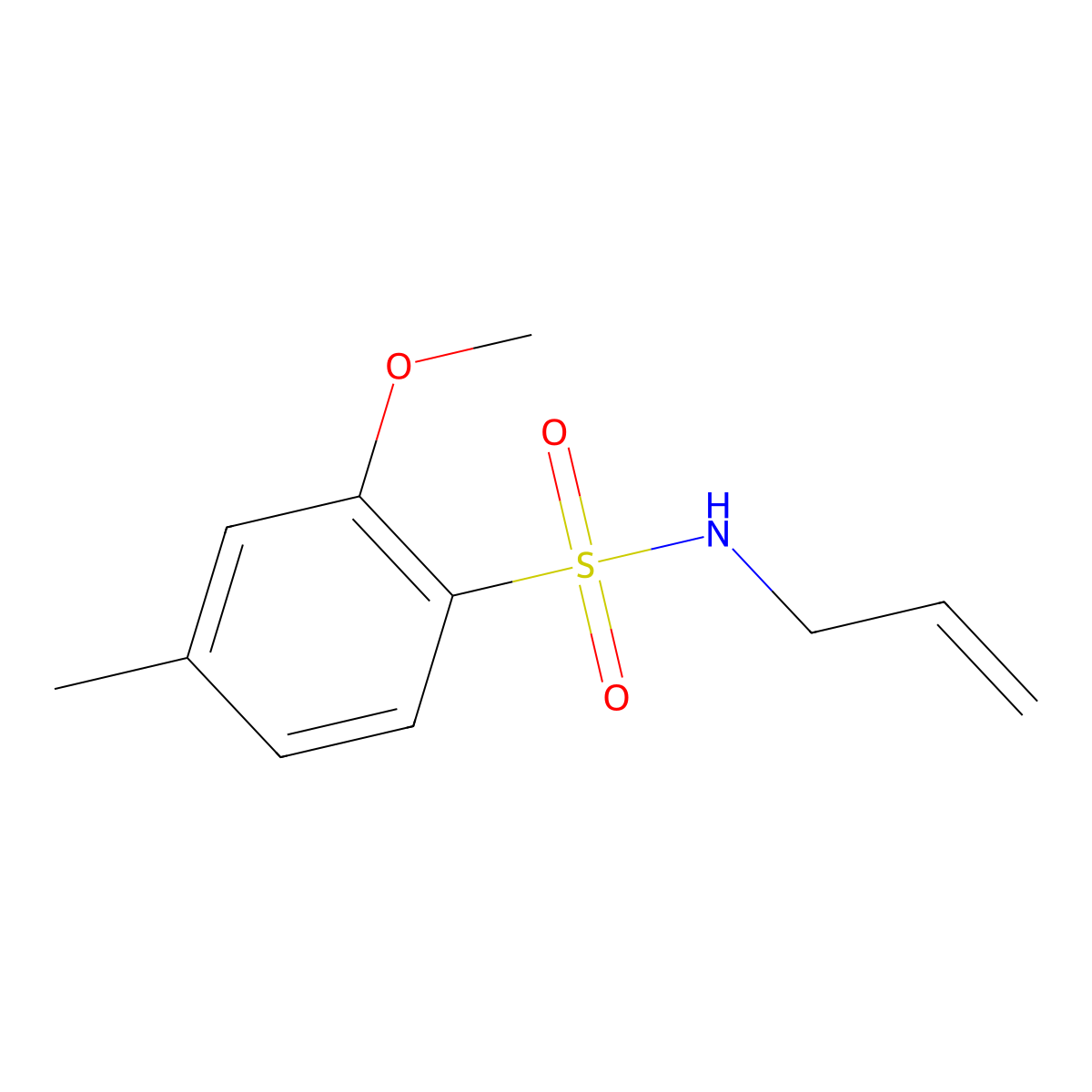 N-allyl-2-methoxy-4-methylbenzenesulfonamide molecular structure, CAS 1087646-76-1
