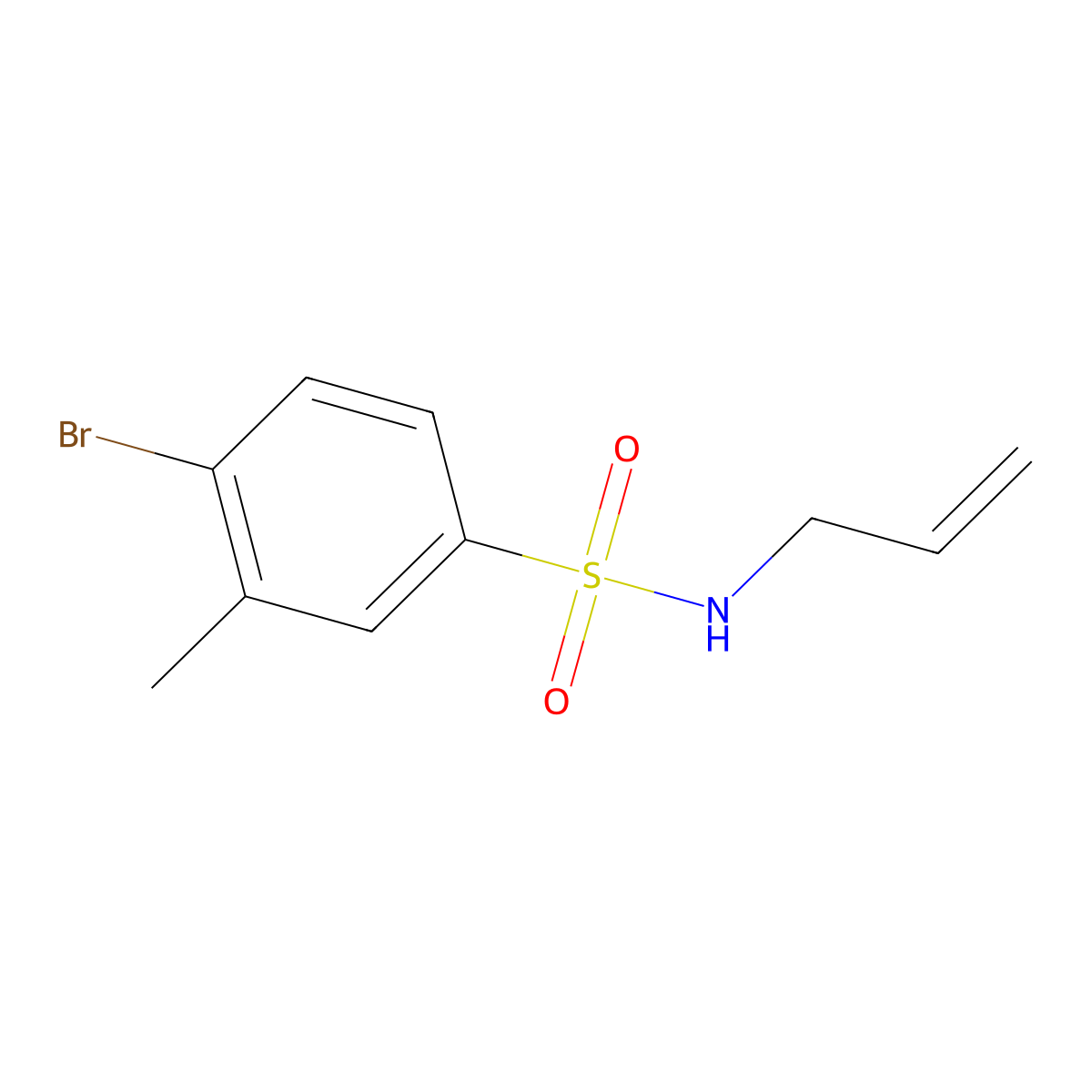 N-allyl-4-bromo-3-methylbenzenesulfonamide molecular structure, CAS 1087646-77-2