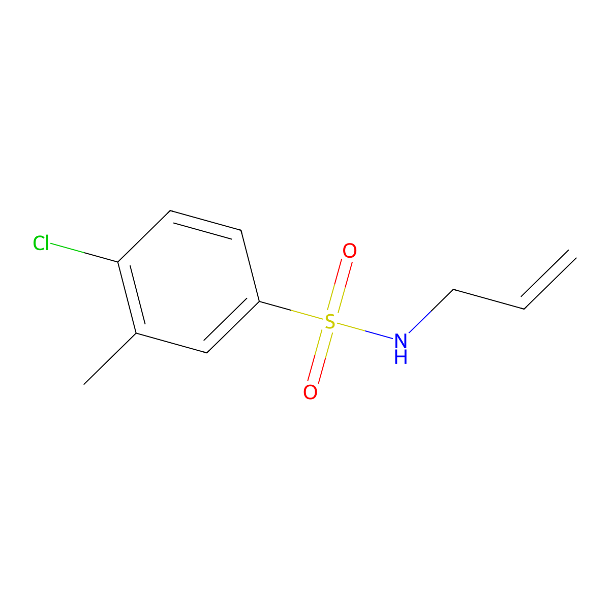 N-allyl-4-chloro-3-methylbenzenesulfonamide molecular structure, CAS 1087646-78-3