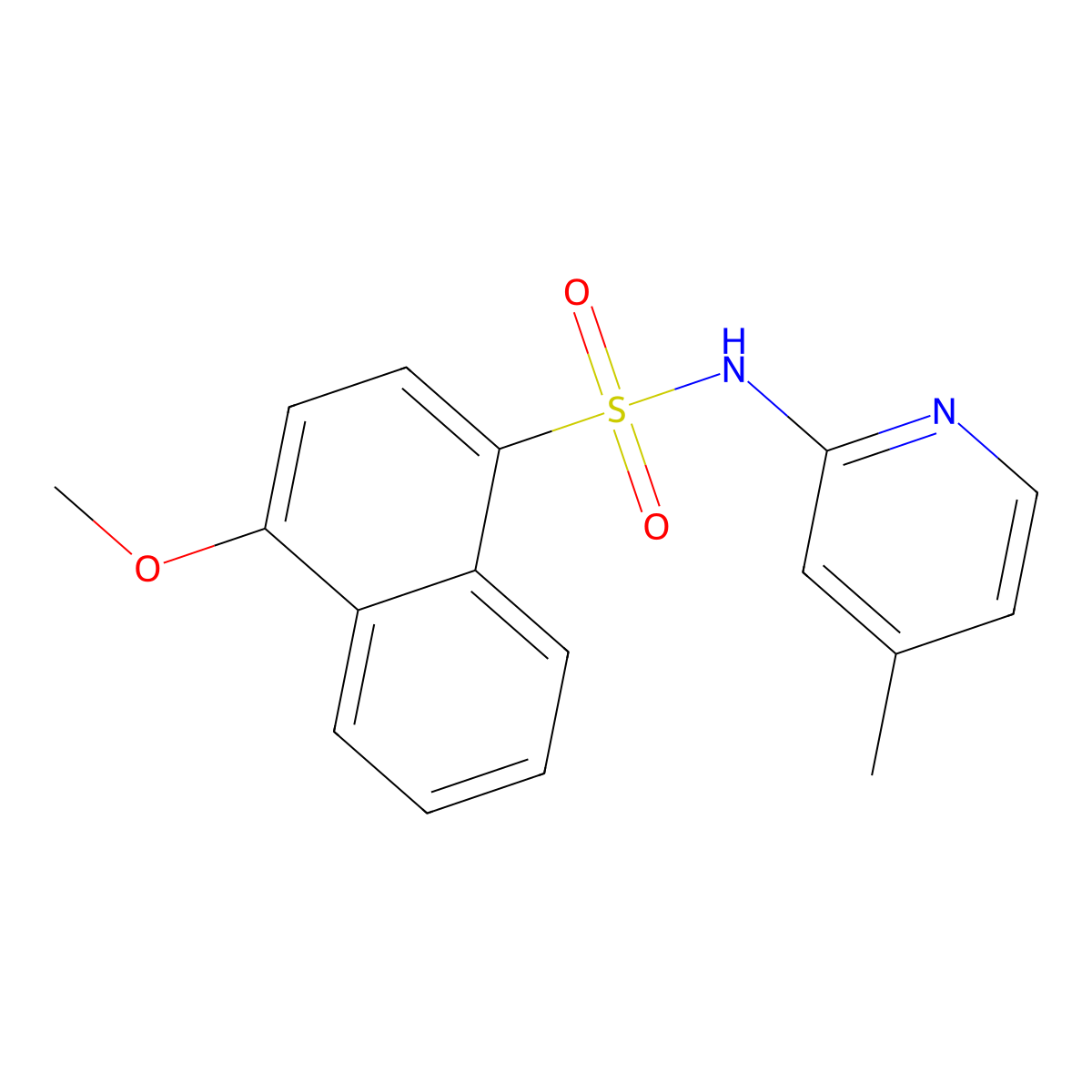 4-methoxy-N-(4-methyl-2-pyridinyl)-1-naphthalenesulfonamide molecular structure, CAS 1087646-90-9