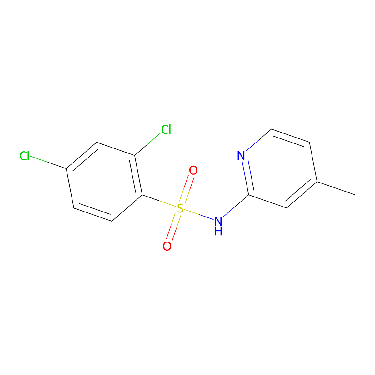 2,4-dichloro-N-(4-methyl-2-pyridinyl)benzenesulfonamide molecular structure, CAS 1087646-91-0