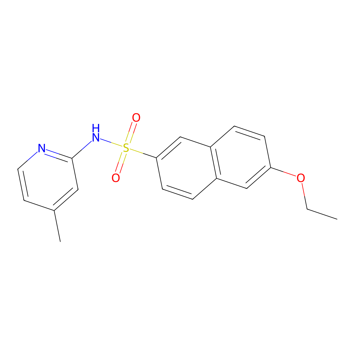 6-ethoxy-N-(4-methyl-2-pyridinyl)-2-naphthalenesulfonamide molecular structure, CAS 1087646-95-4