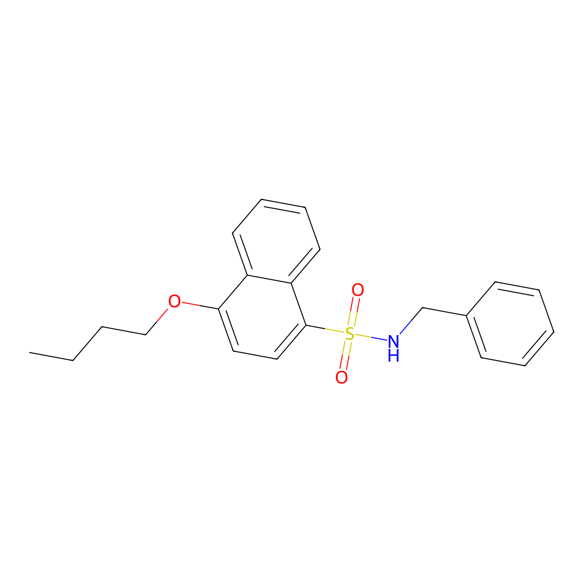N-benzyl-4-butoxynaphthalene-1-sulfonamide molecular structure, CAS 1087646-97-6