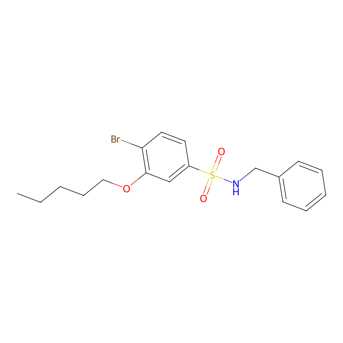 [(4-Bromo-3-pentyloxyphenyl)sulfonyl]benzylamine molecular structure, CAS 1087647-00-4
