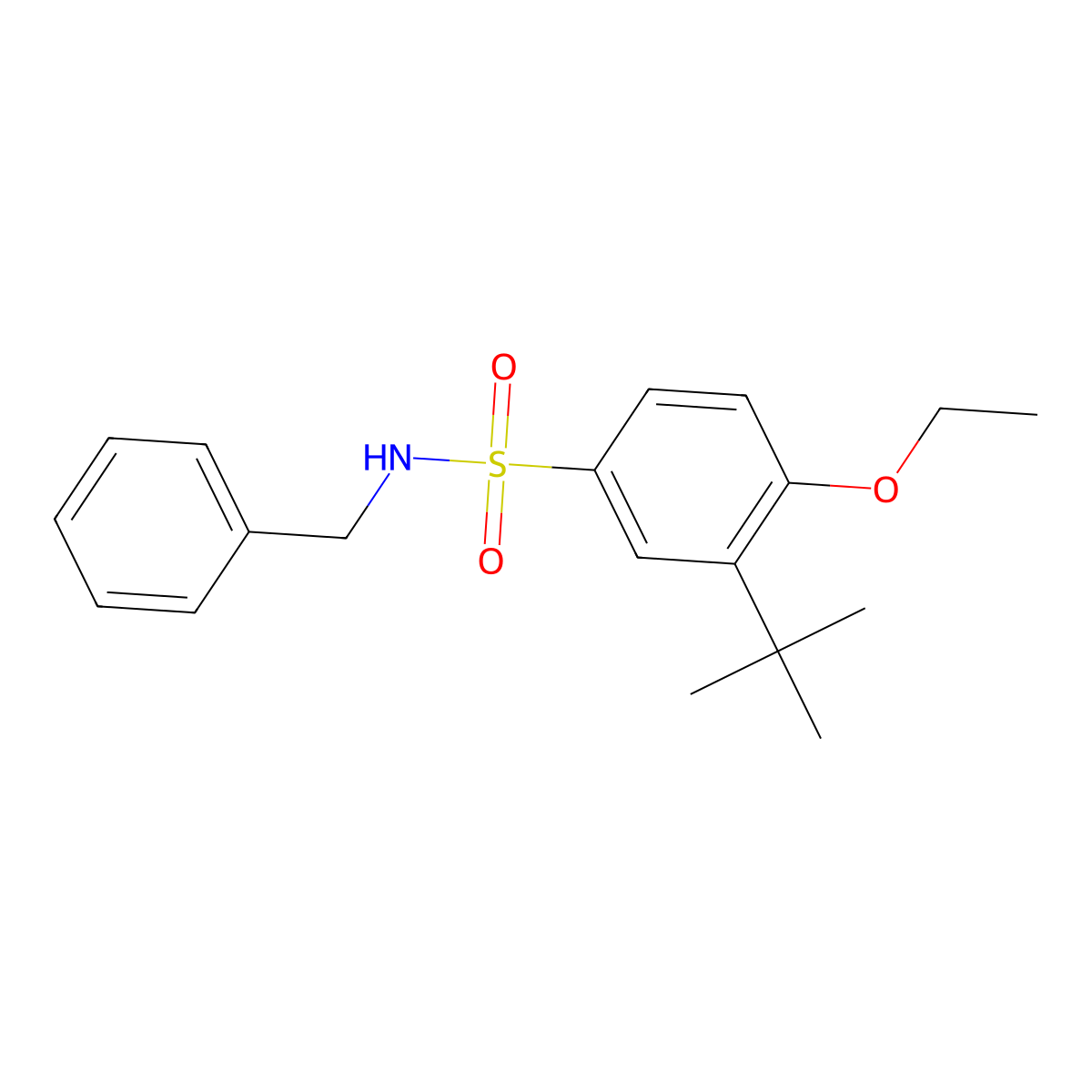 {[3-(Tert-butyl)-4-ethoxyphenyl]sulfonyl}benzylamine molecular structure, CAS 1087647-05-9