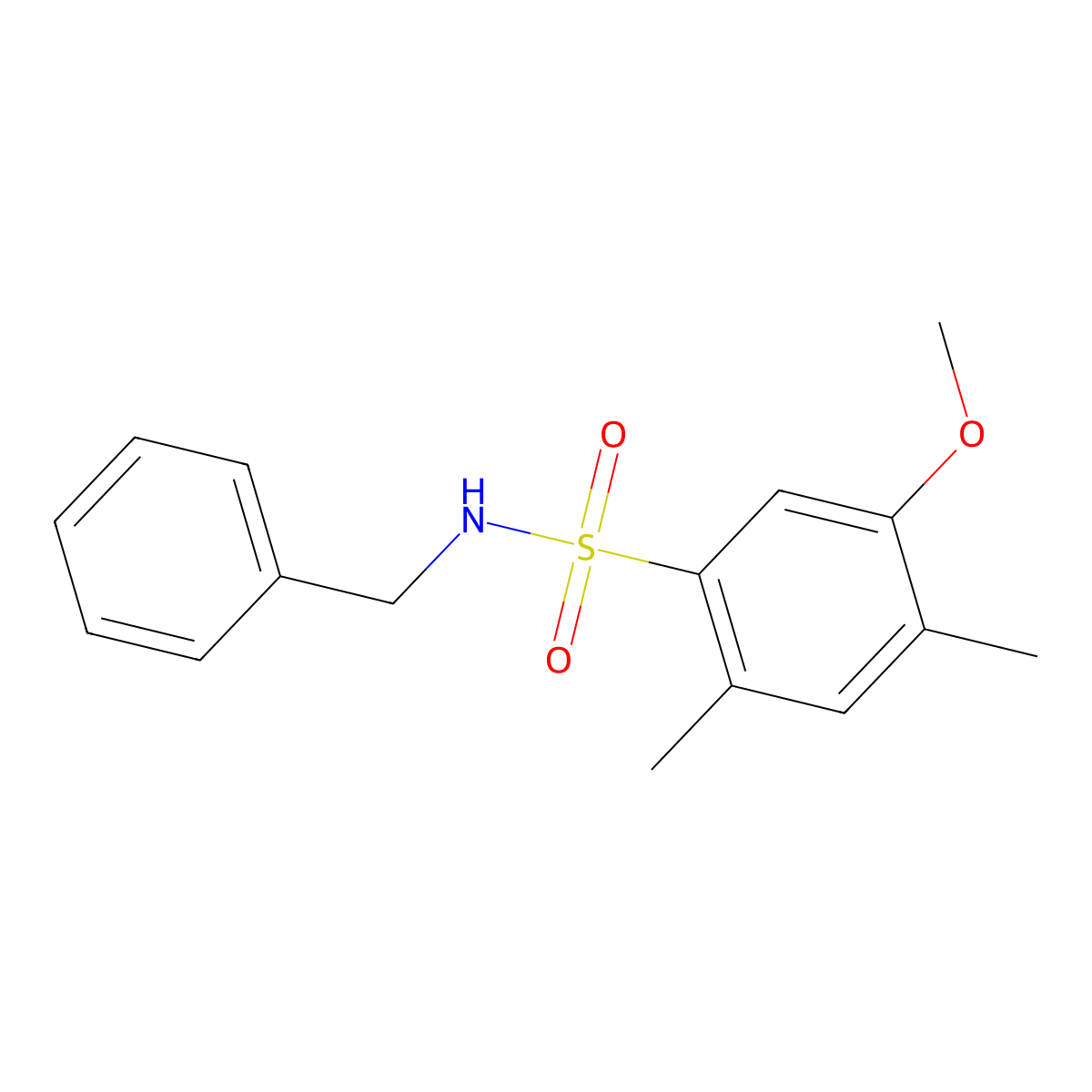 N-benzyl-5-methoxy-2,4-dimethylbenzenesulfonamide molecular structure, CAS 1087647-07-1
