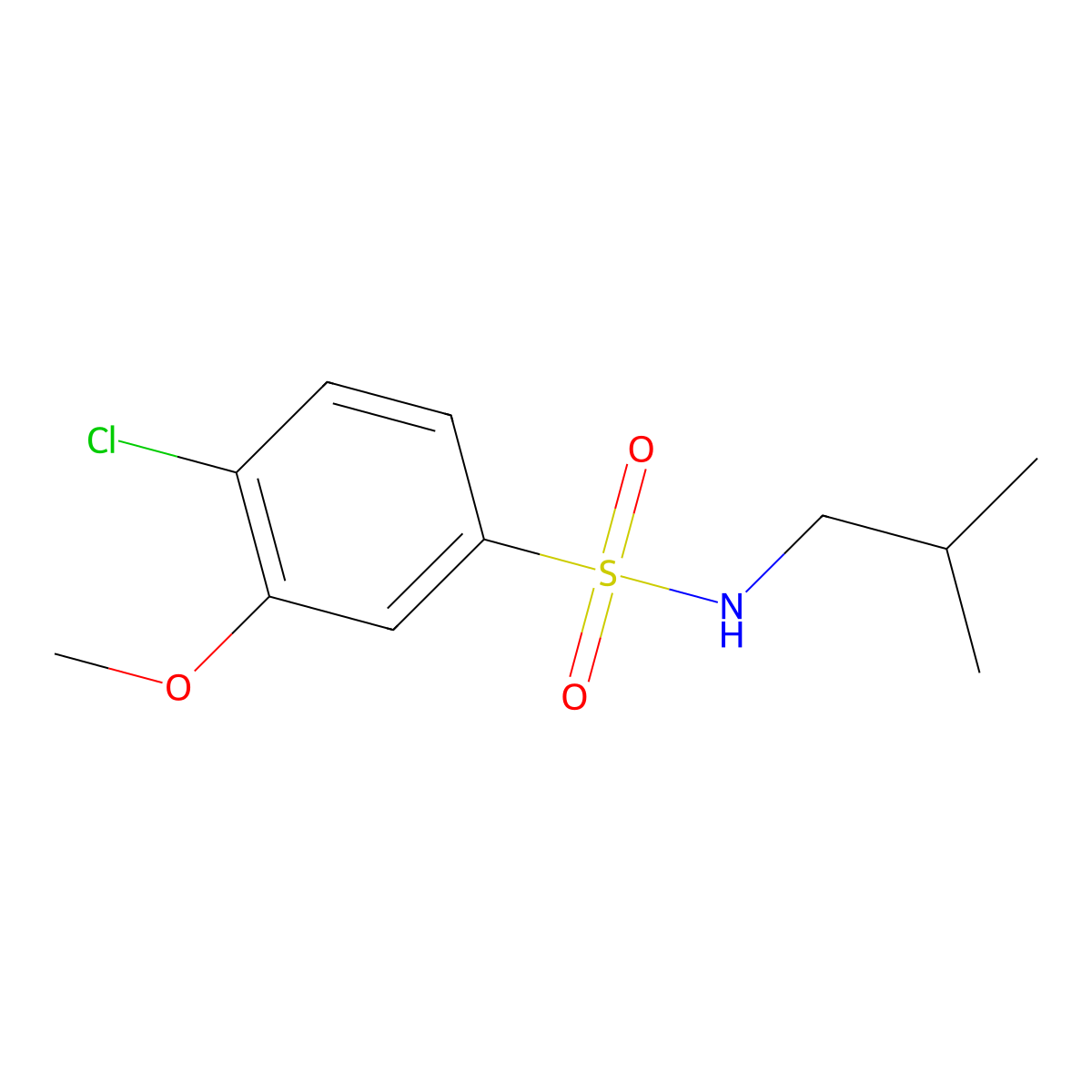 4-chloro-N-isobutyl-3-methoxybenzenesulfonamide molecular structure, CAS 1087647-12-8