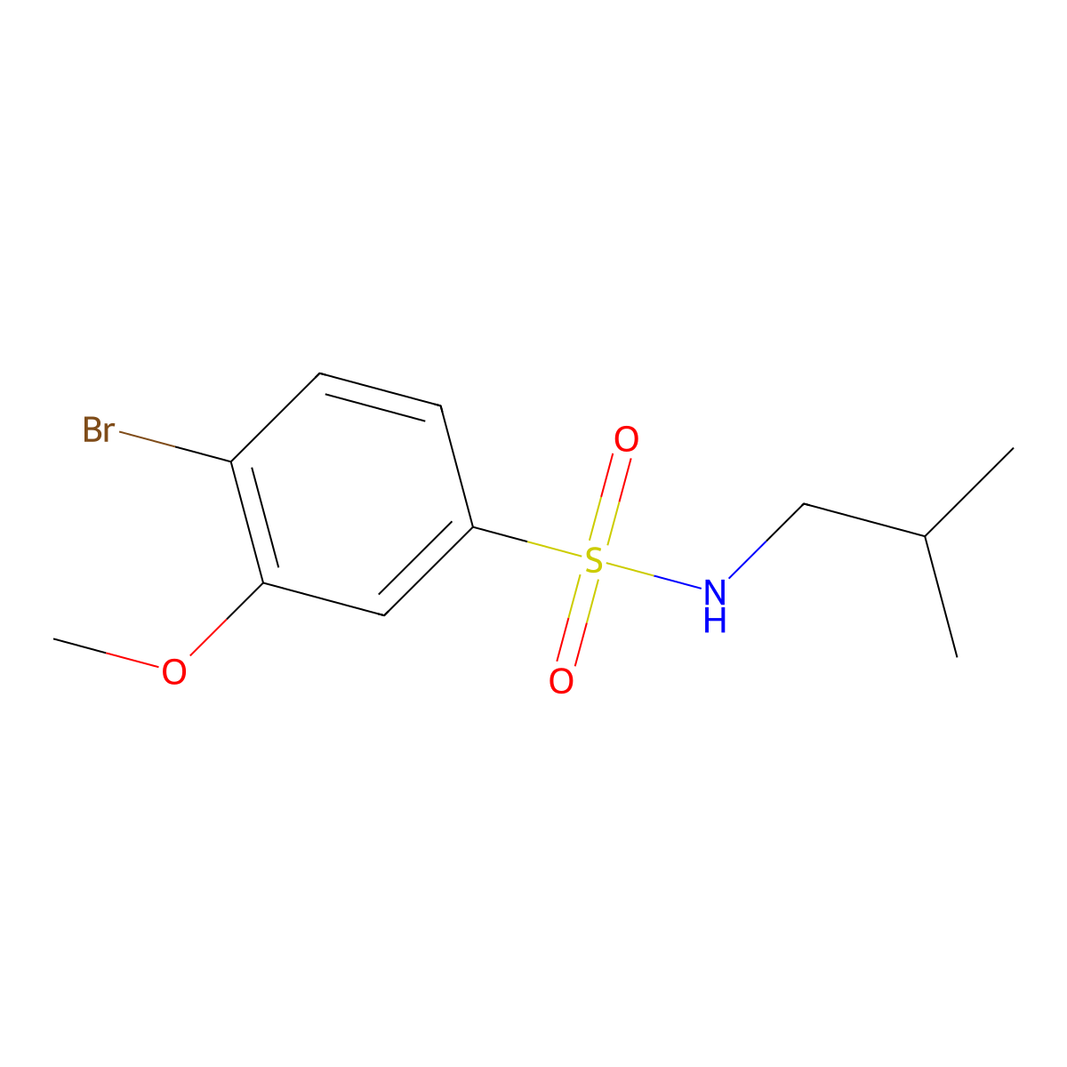 4-bromo-N-isobutyl-3-methoxybenzenesulfonamide molecular structure, CAS 1087647-13-9