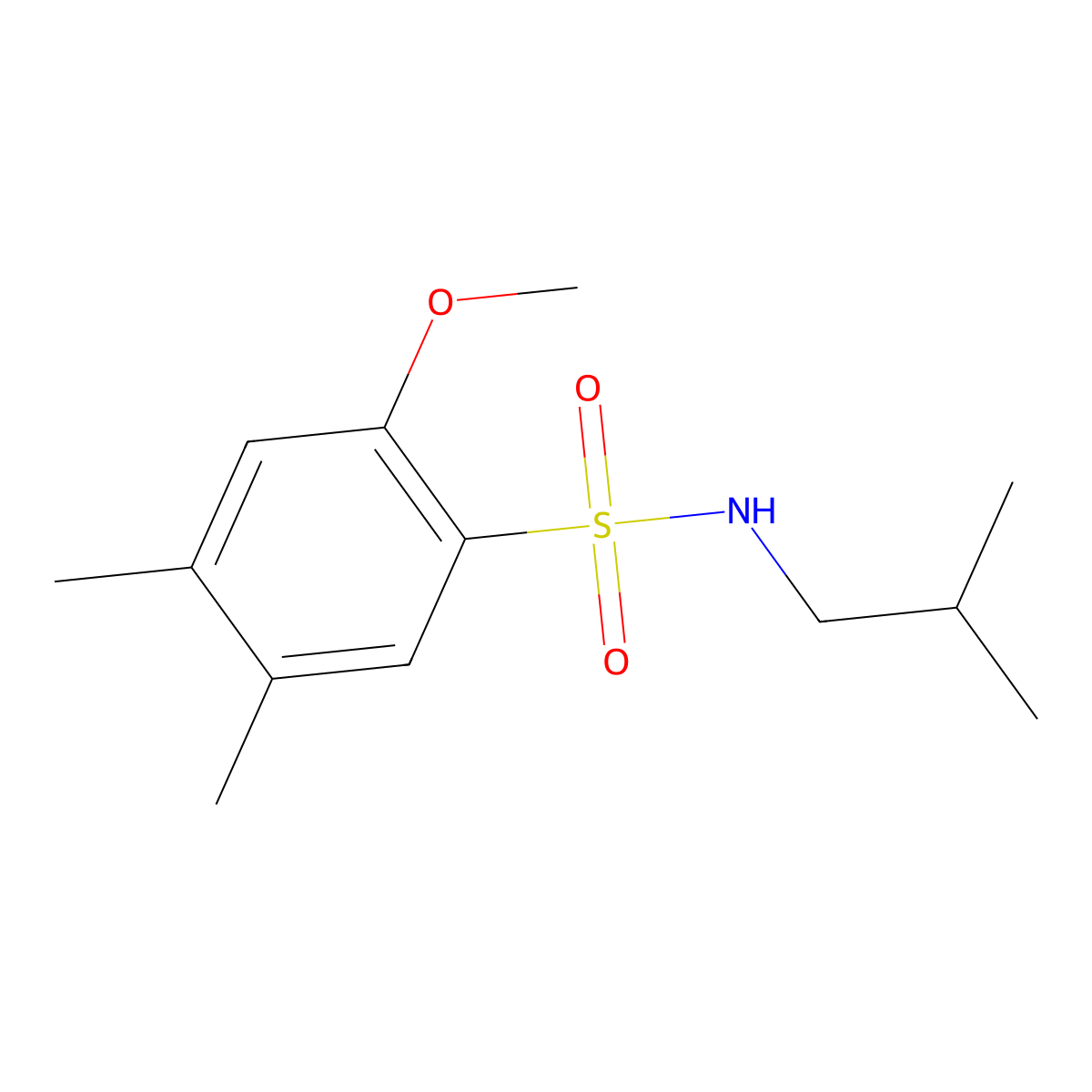 N-isobutyl-2-methoxy-4,5-dimethylbenzenesulfonamide molecular structure, CAS 1087647-14-0