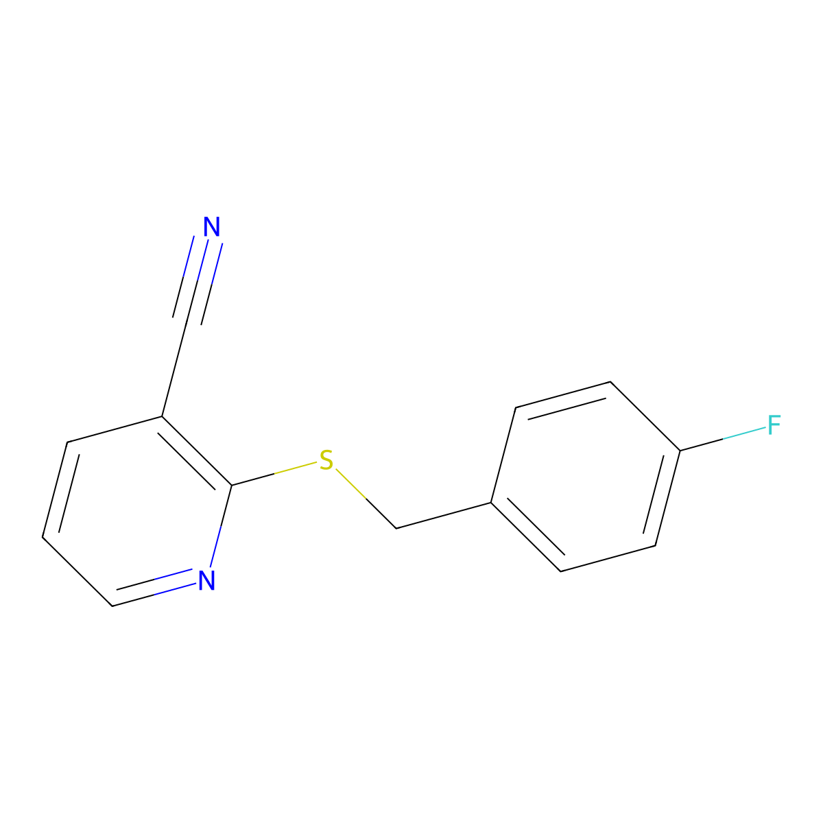2-[(4-Fluorobenzyl)sulfanyl]pyridine-3-carbonitrile molecular structure, CAS 1087648-22-3