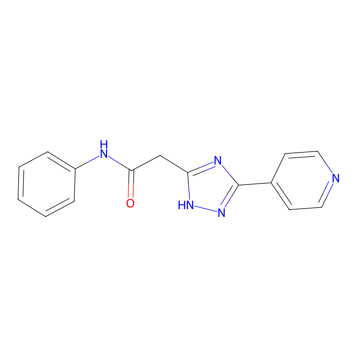 N-phenyl-2-[5-(pyridin-4-yl)-1H-1,2,4-triazol-3-yl]acetamide molecular structure, CAS 1087648-39-2