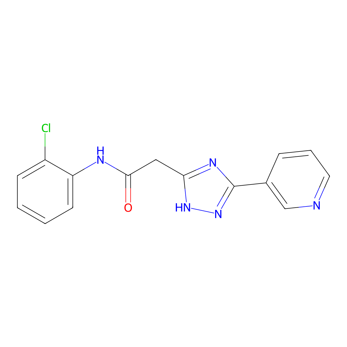 N-(2-chlorophenyl)-2-[5-(pyridin-3-yl)-1H-1,2,4-triazol-3-yl]acetamide molecular structure, CAS 1087648-41-6