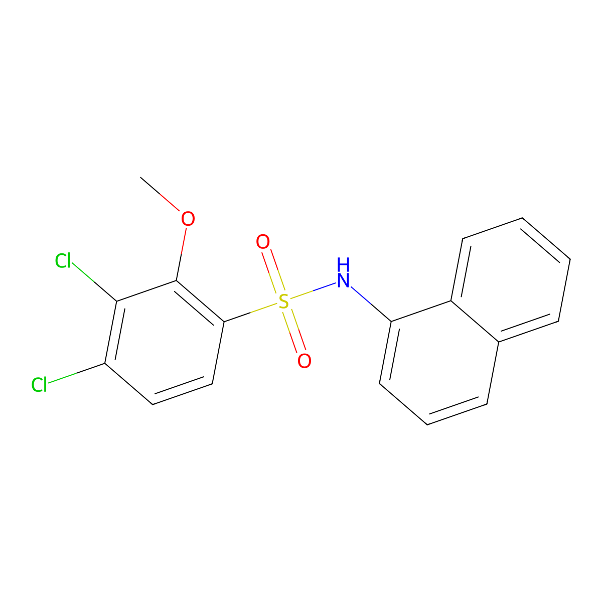[(3,4-Dichloro-2-methoxyphenyl)sulfonyl]naphthylamine molecular structure, CAS 1087648-64-3