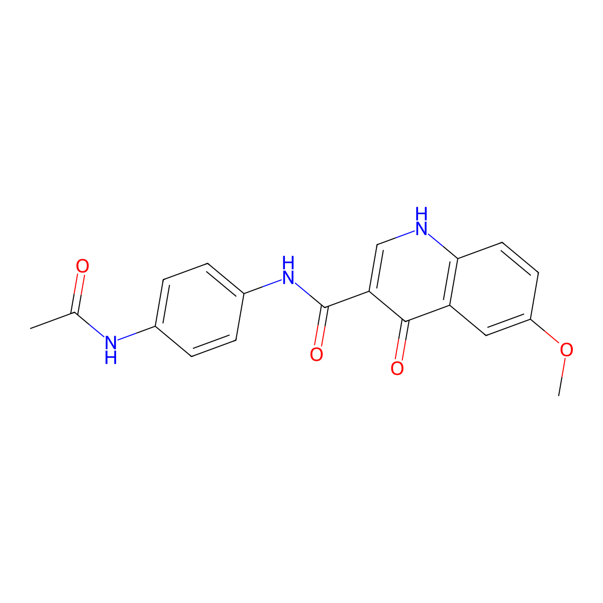 N-[4-(acetylamino)phenyl]-6-methoxy-4-oxo-1,4-dihydroquinoline-3-carboxamide molecular structure, CAS 1087651-37-3