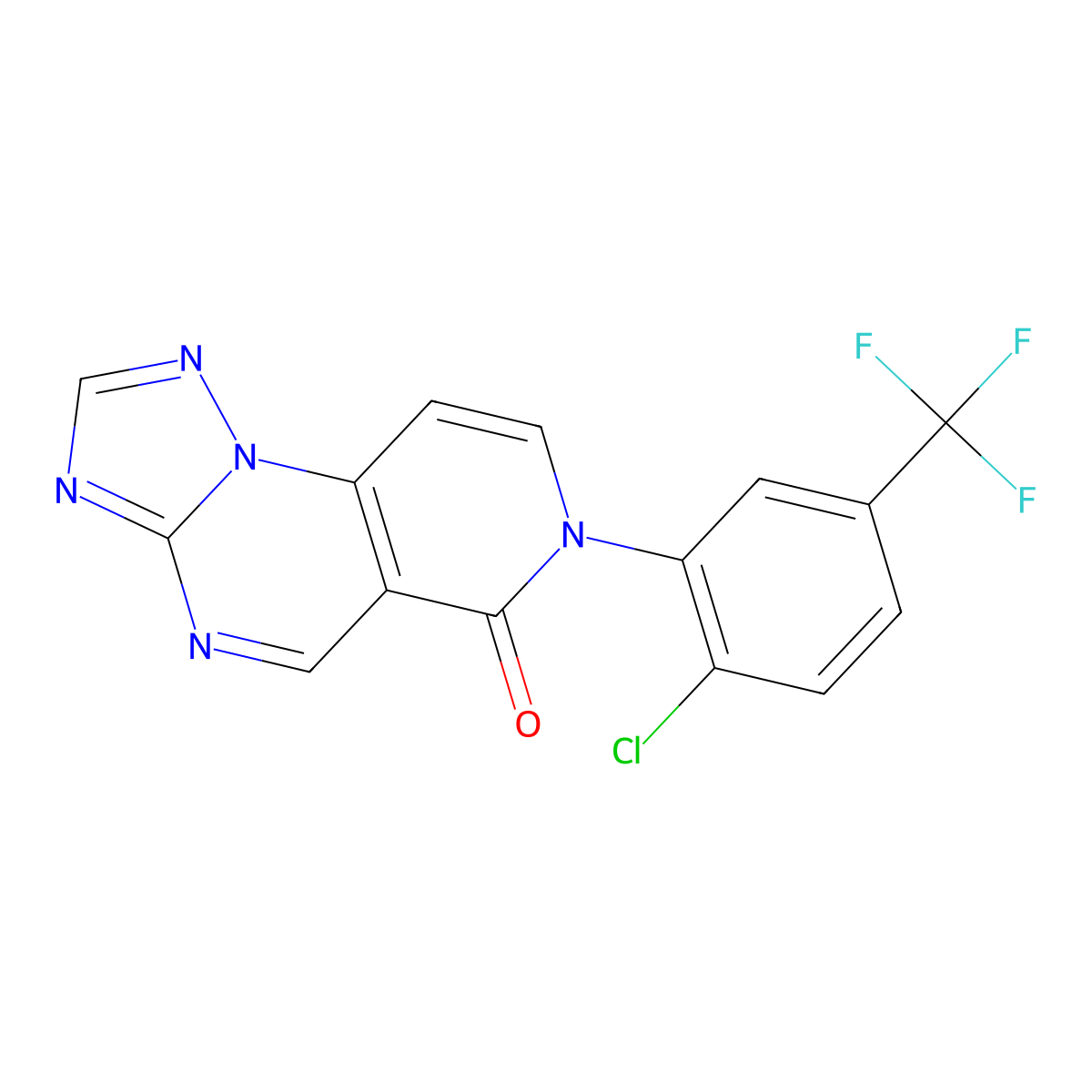 7-(2-chloro-5-(trifluoromethyl)phenyl)pyrido[3,4-e][1,2,4]triazolo[1,5-a]pyrimidin-6(7H)-one molecular structure, CAS 1087654-53-2