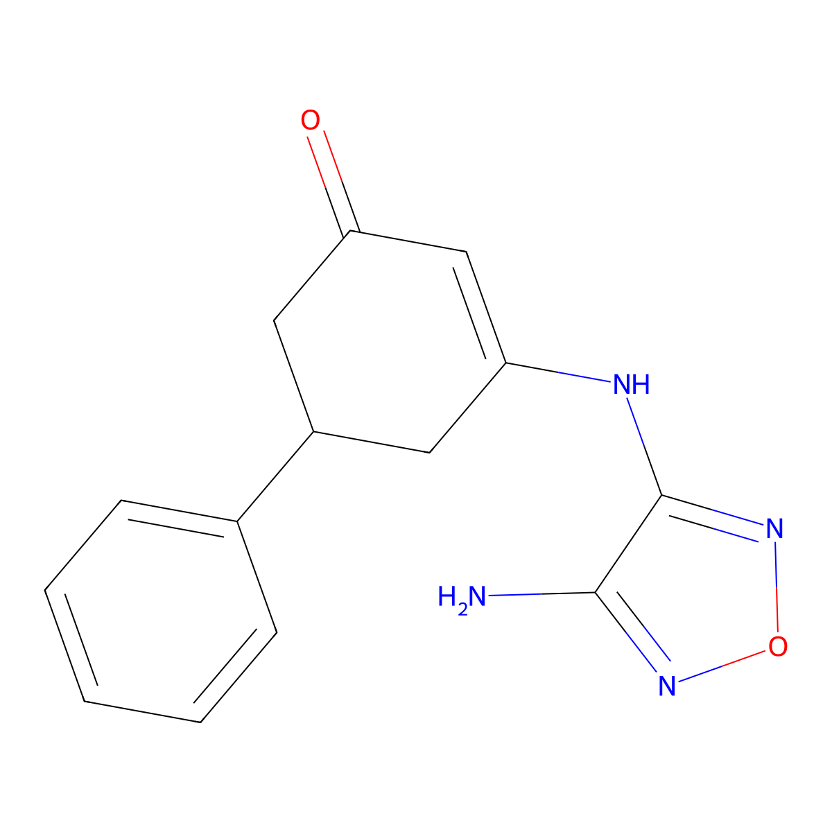 3-[(4-Amino-1,2,5-oxadiazol-3-yl)amino]-5-phenylcyclohex-2-en-1-one molecular structure, CAS 1087654-62-3