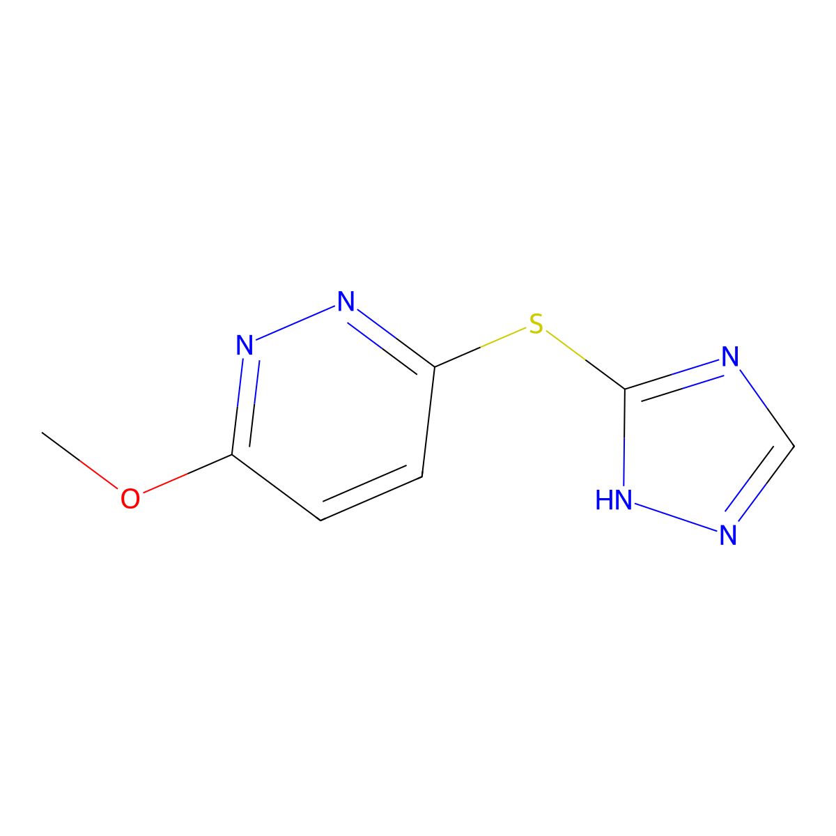 3-methoxy-6-(1H-1,2,4-triazol-3-ylsulfanyl)pyridazine molecular structure, CAS 1087657-41-7