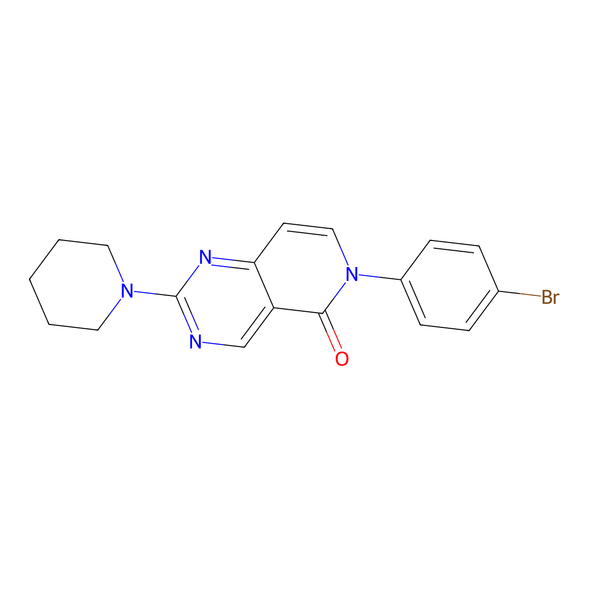 6-(4-bromophenyl)-2-(piperidin-1-yl)pyrido[4,3-d]pyrimidin-5(6H)-one molecular structure, CAS 1087657-65-5