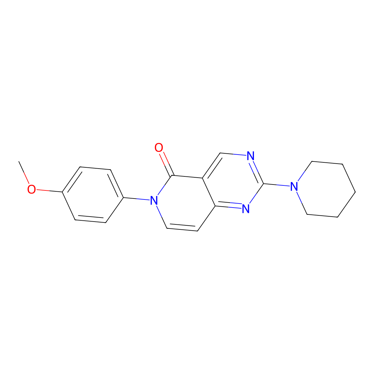 6-(4-methoxyphenyl)-2-(piperidin-1-yl)pyrido[4,3-d]pyrimidin-5(6H)-one molecular structure, CAS 1087657-67-7