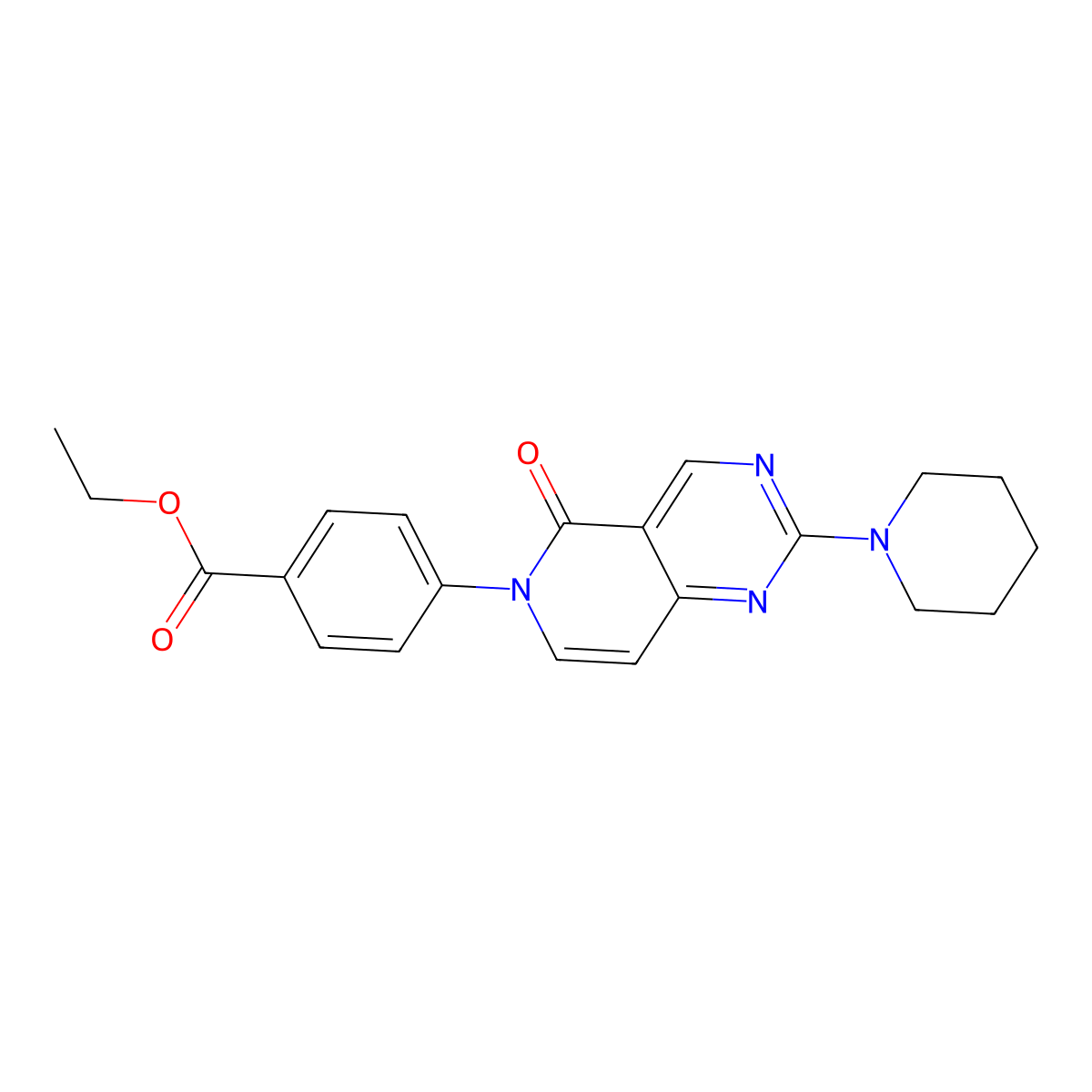 ethyl 4-(5-oxo-2-(piperidin-1-yl)pyrido[4,3-d]pyrimidin-6(5H)-yl)benzoate molecular structure, CAS 1087657-71-3